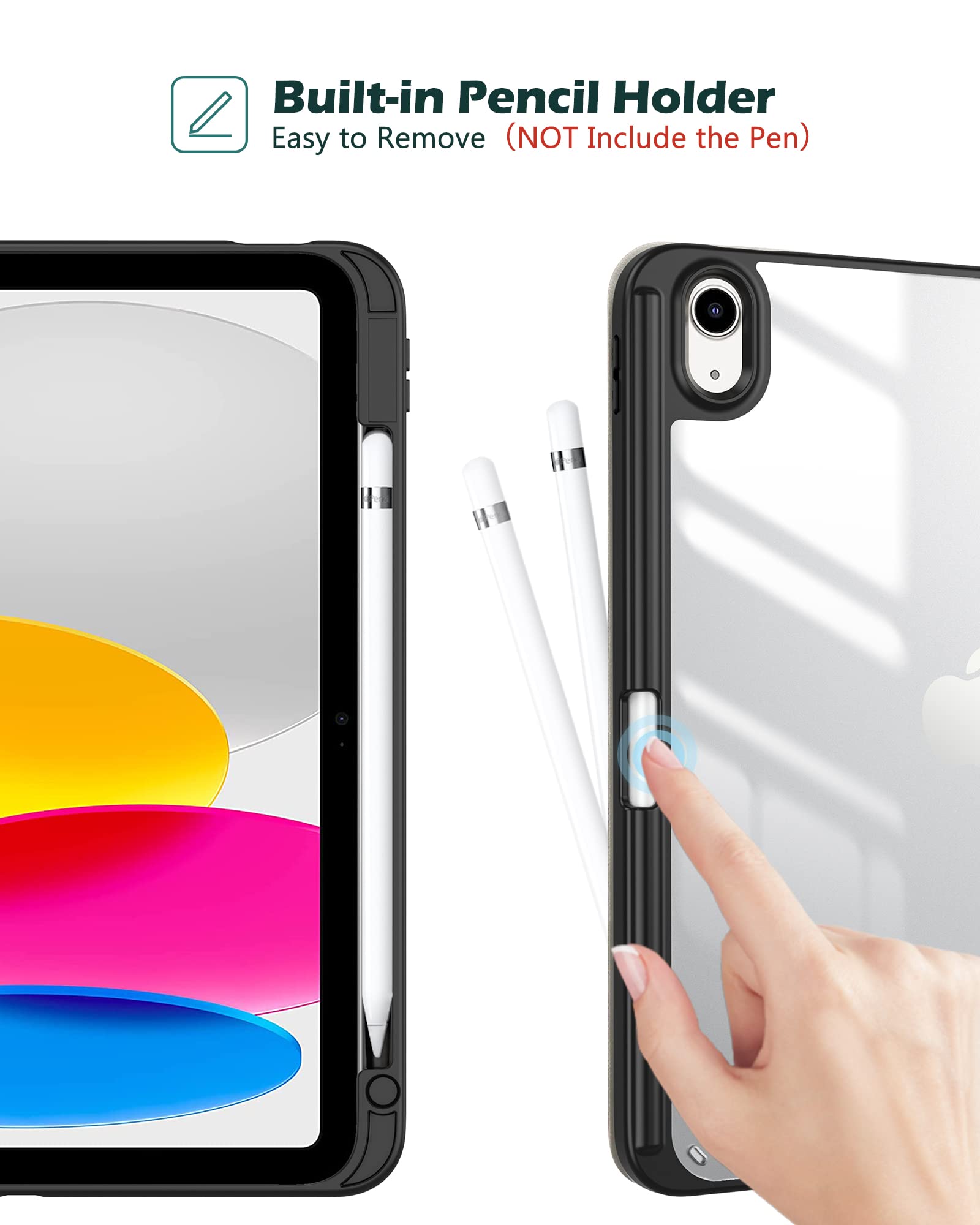 Procase For Ipad (A16) 11Th Generation 11 Inch 2025/10Th Generation 10.9 Inch 2022 Case With Pencil Holder, Hybrid Ipad 11 10 Ca