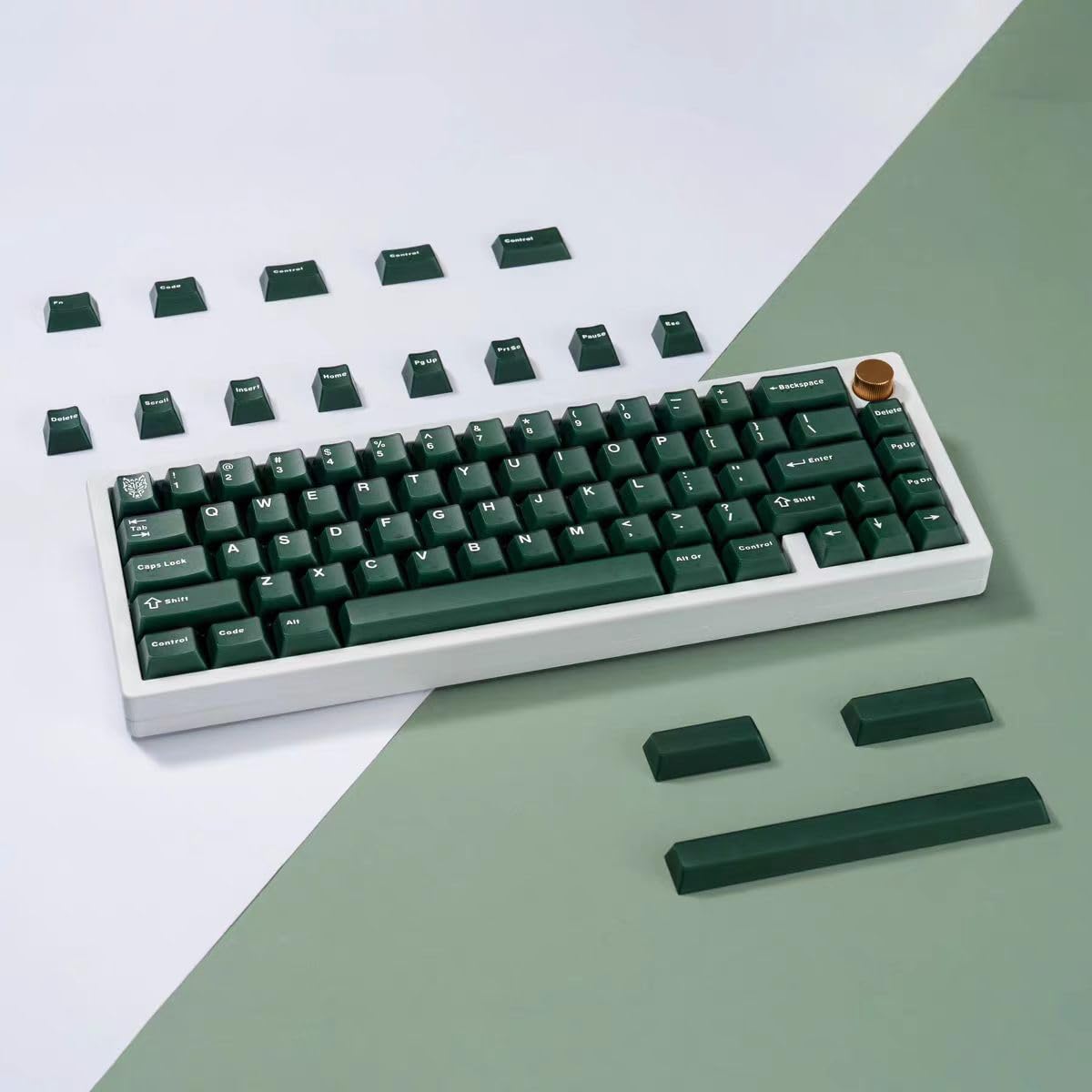 114 Keys Doubleshot Keycaps Cherry Profile Green Translucent Keycaps Set Fit For Cherry Mx Switches Mechanical Keyboard
