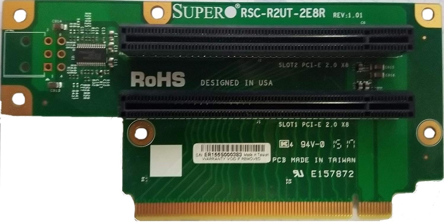Supermicro RSC R2UT 2E8R 2U RISER PASSIVE GEN 2 PCIE X16 TO 2X PCIE X8