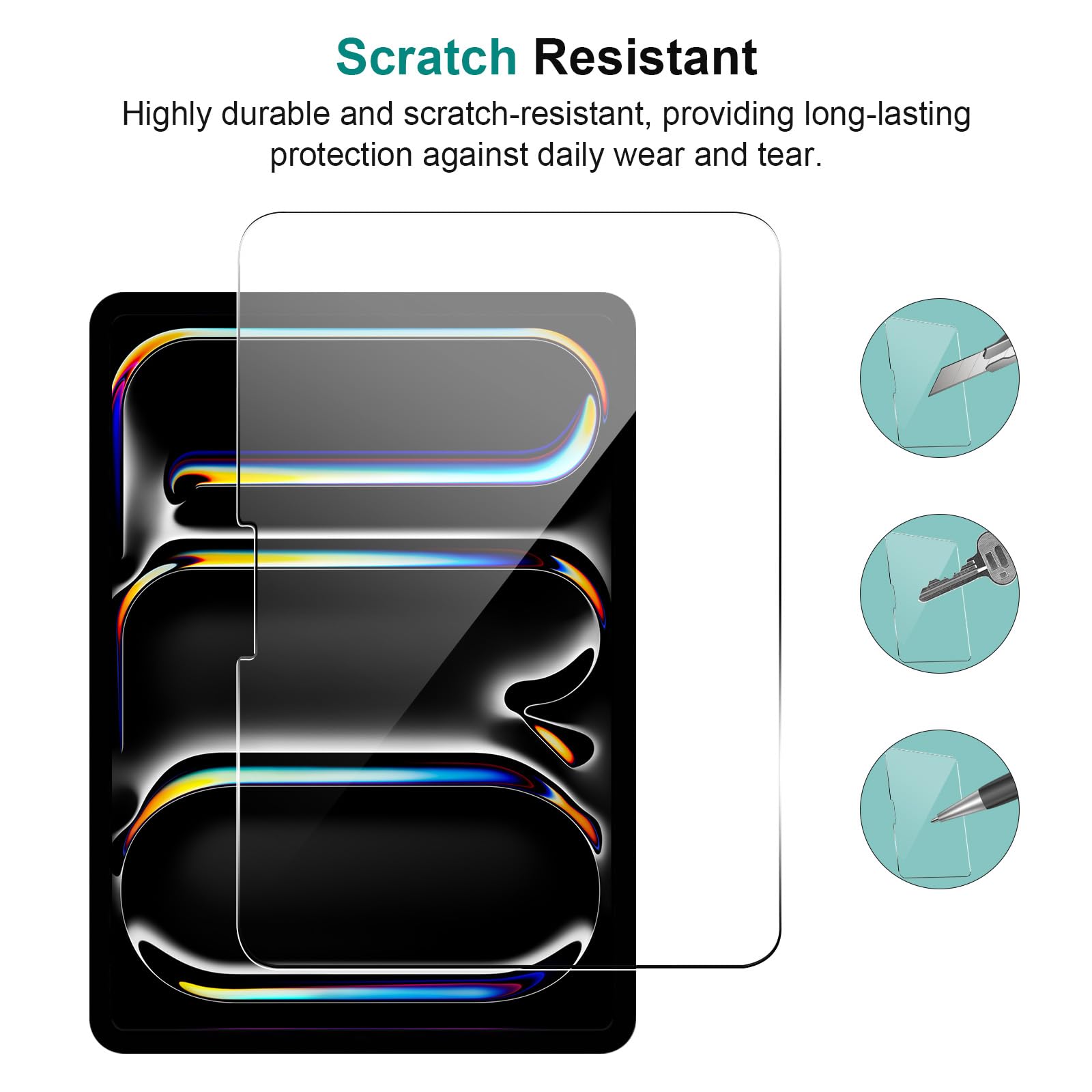 Avakot 2 Pack Screen Protector For Ipad Pro 11 Inch (M4) 2024 Tempered Glass, Tempered Film For Ipad Pro 11 Inch, Anti Scratch A