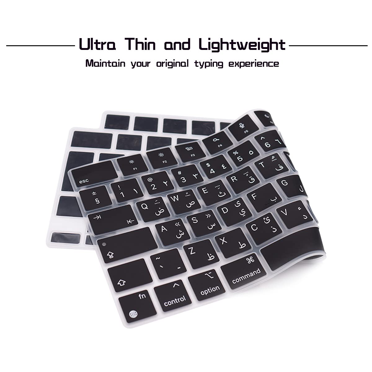 Hrh Arabic Language Silicone Keyboard Cover For Macbook Air 15 M3 A3114 M2 A2941/Air 13.6 M3 A3113 M2 A2681/Pro 14 M3 M2 M1 A291