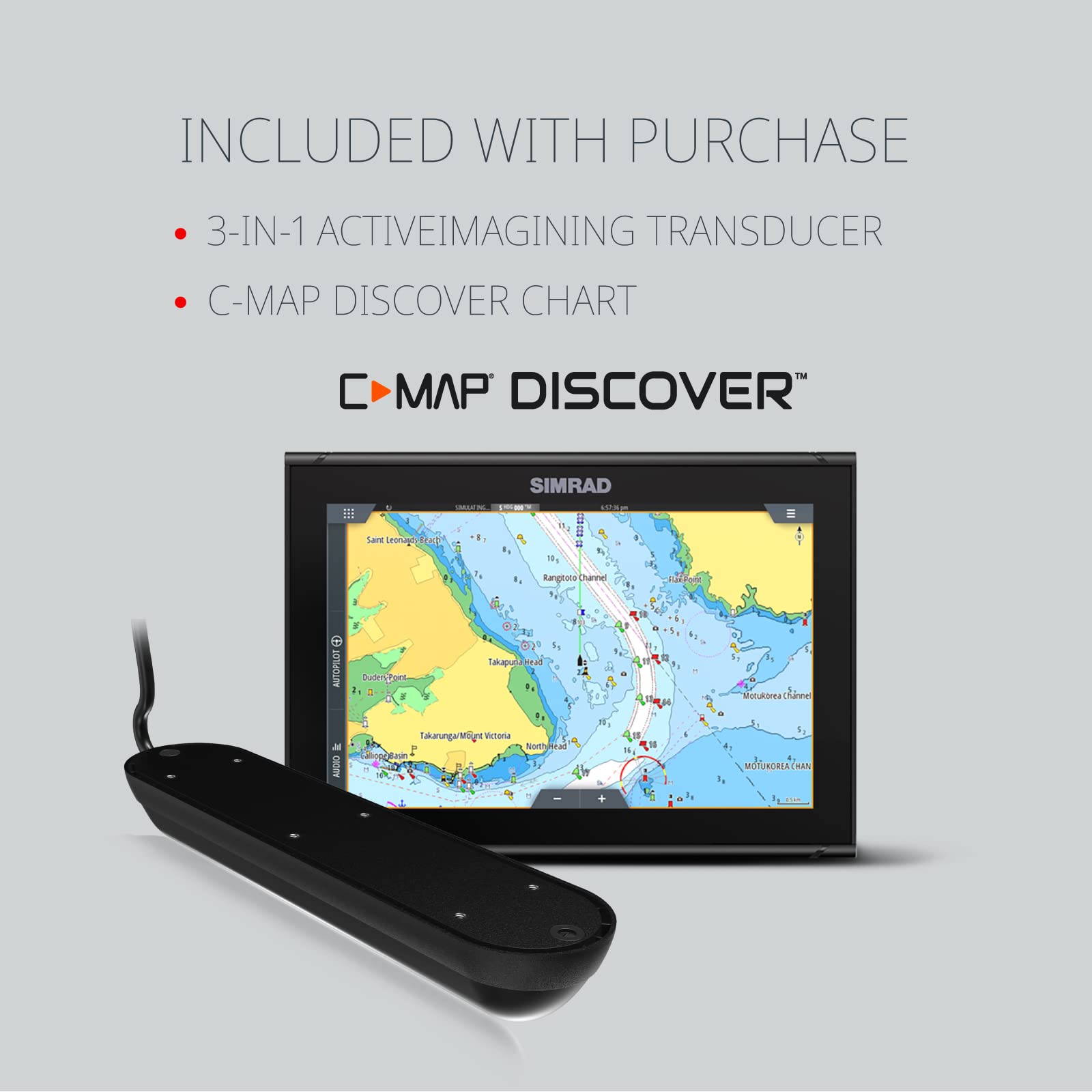 Simrad Go7 Xsr   7 Inch Chartplotter With Active Imaging 3 In 1 Transducer, C Map Discover Chart Card