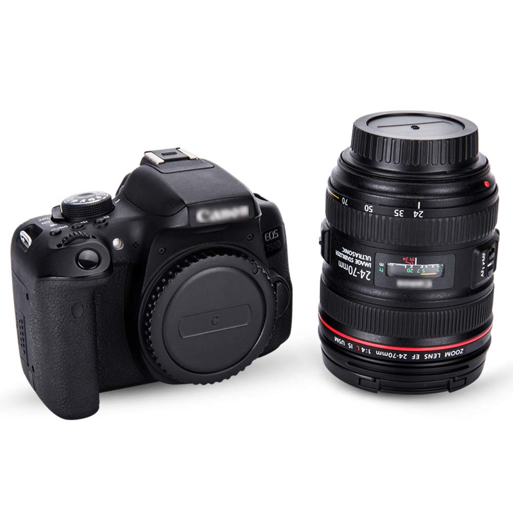 Rear Lens Cap & Body Cap Cover Set For Canon Ef Ef S Mount Camera 90D 80D 77D 70D T8I T7 T7I T6 T6I T5I Sl3 Sl2 7D Mark Ii 6D Ma