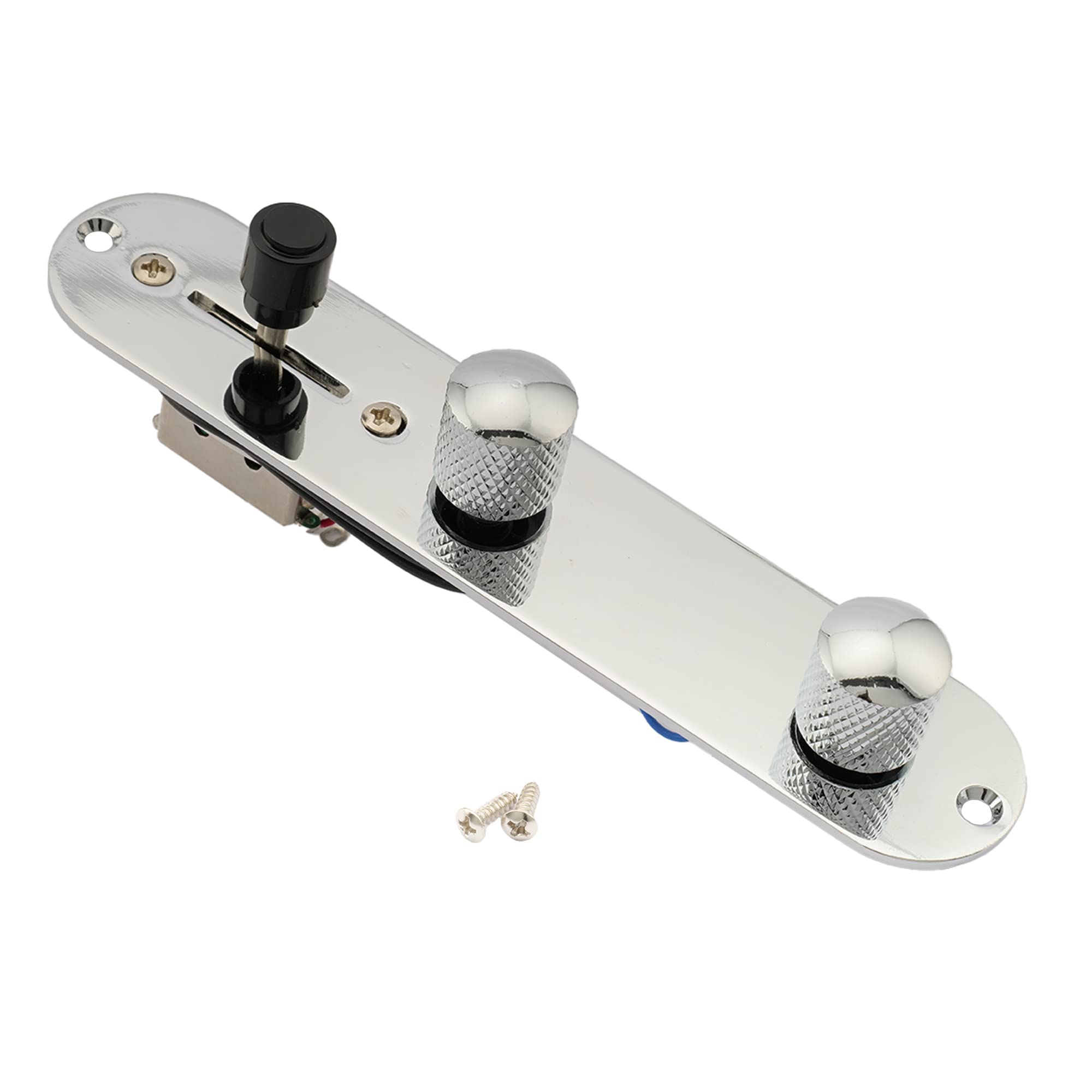 Musiclily Loaded Tele 3 Way Control Plate For Fender Telecaster Style Electric Guitar, Chrome