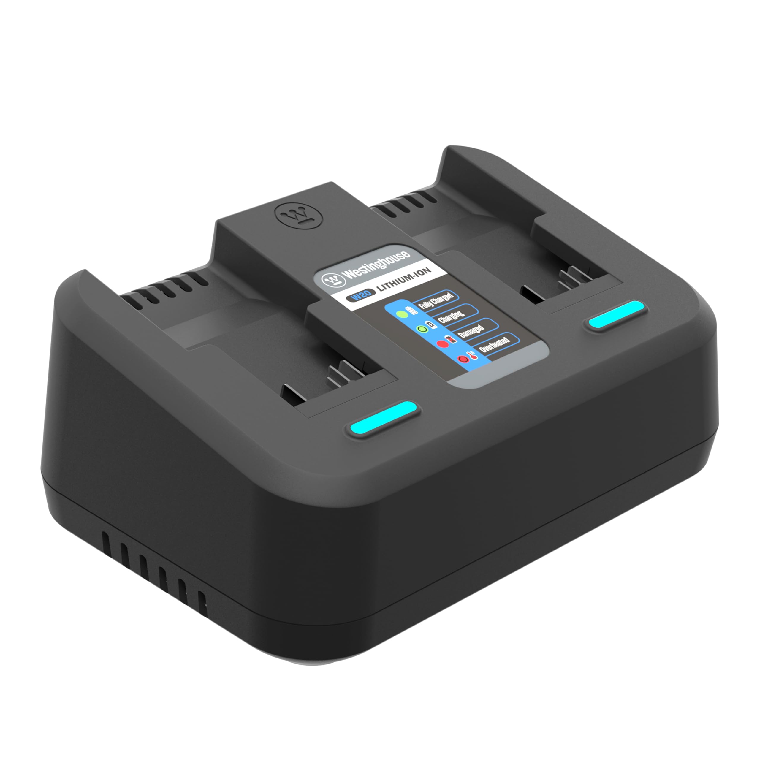 Westinghouse W20V2DP 20 Volt 4 Amp Dual Port Fast Charger, Compatible 20V Batteries (W20V2AH, W20V4AH, W20V5AH)