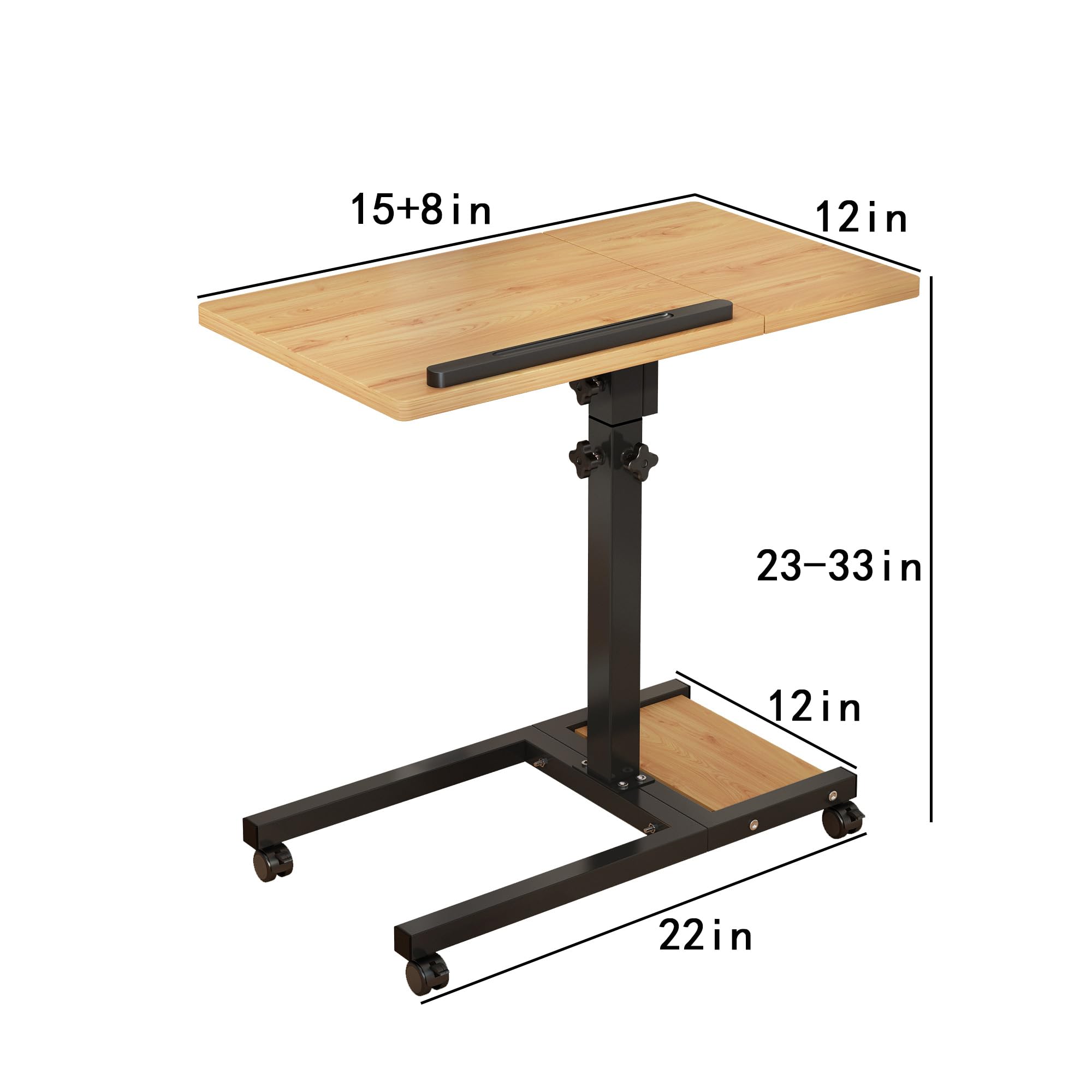 Tigerdad Mobile Adjustable Height Laptop Stand Pc Computer Portable Notebook Swivel Laptop Desk Rolling Table Desk Cart Tiltable