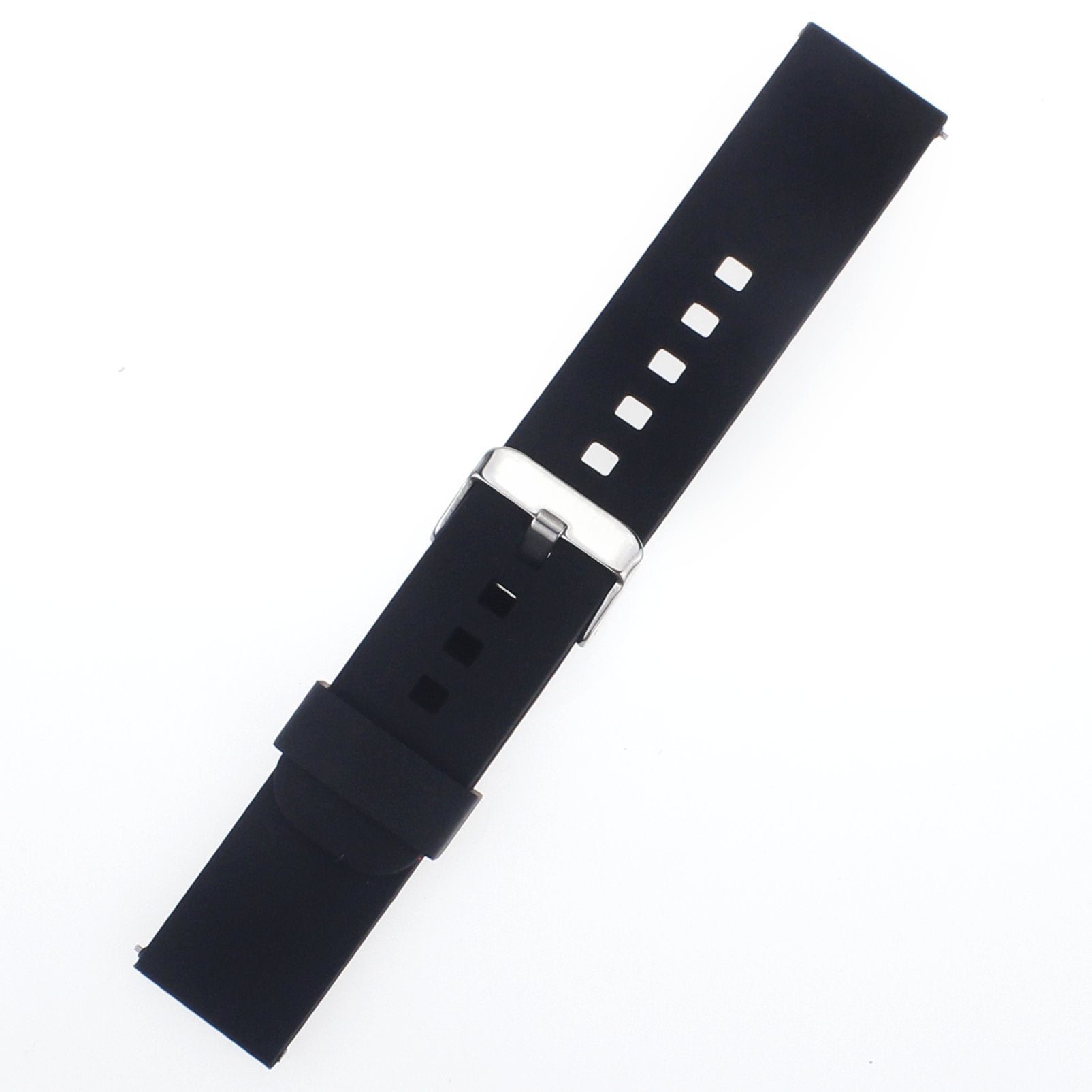Watch Band/Strap For Pebble Time Smartwatch Band Replacement Accessories With Metal Clasps Watch Strap/Wristband Silicone (Black