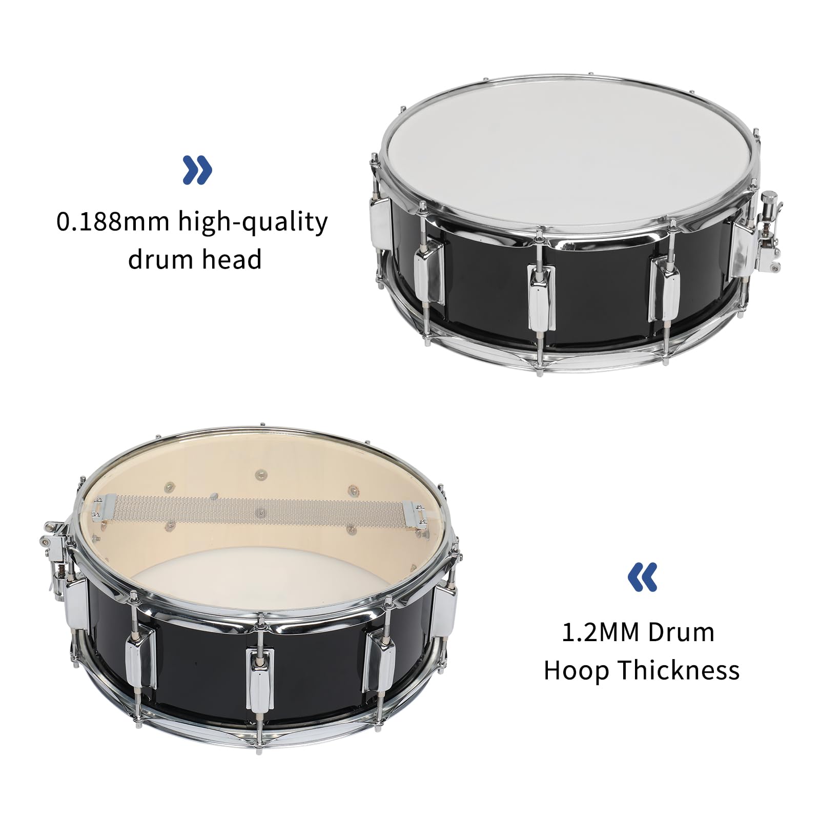 Ktaxon 14 X 5.5 Inches Snare Drum Set, Marching Snare Drum Kit For Students Beginners, Comes With Stand Sticks, Key, Bag, Mute P