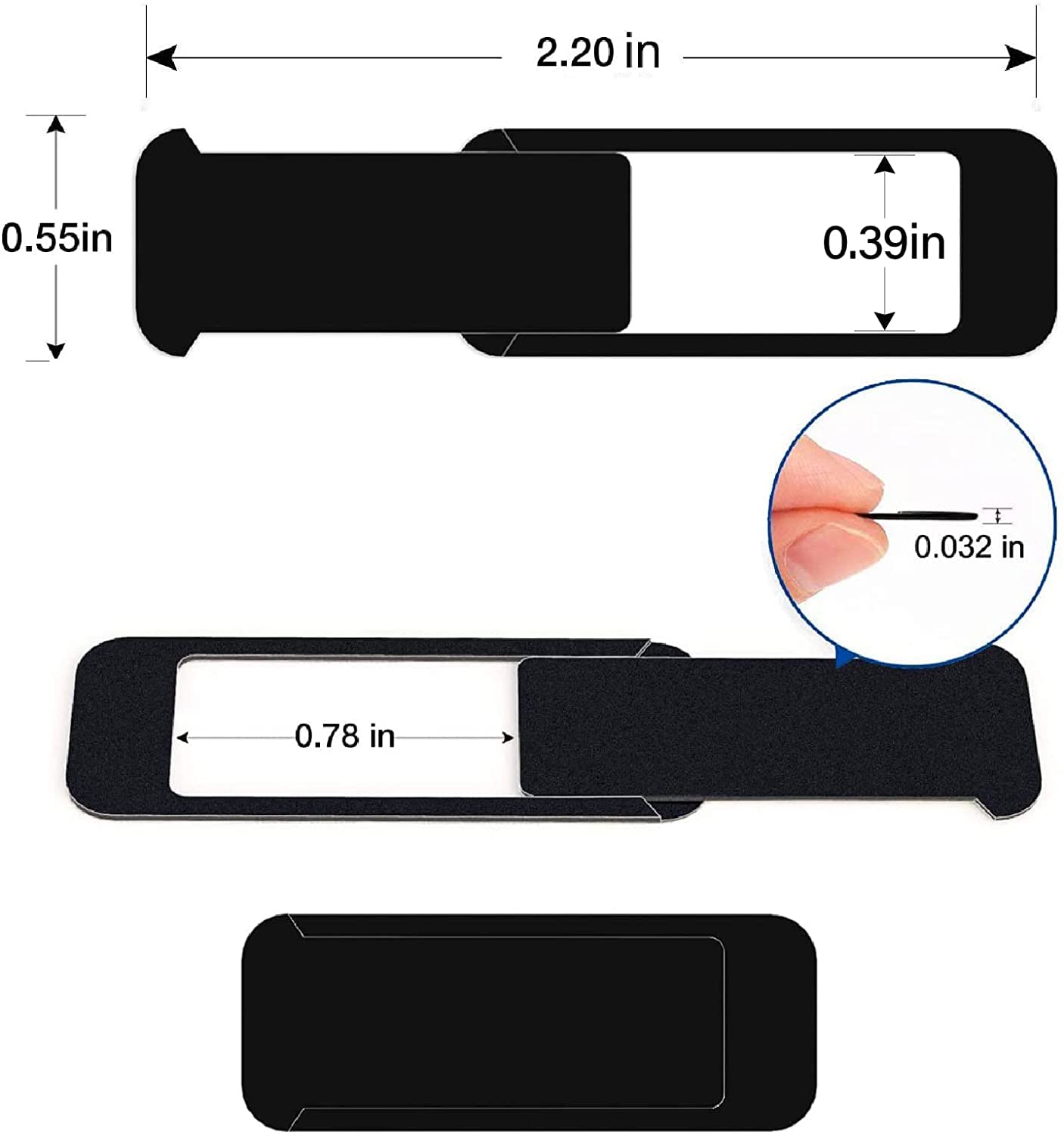 Shinyfx Webcam Cover Slide, 4 Pack Privacy Security Cover, Large Size For Laptop Desktop Pc Web Camera, Ultra Thin Privacy Shelt