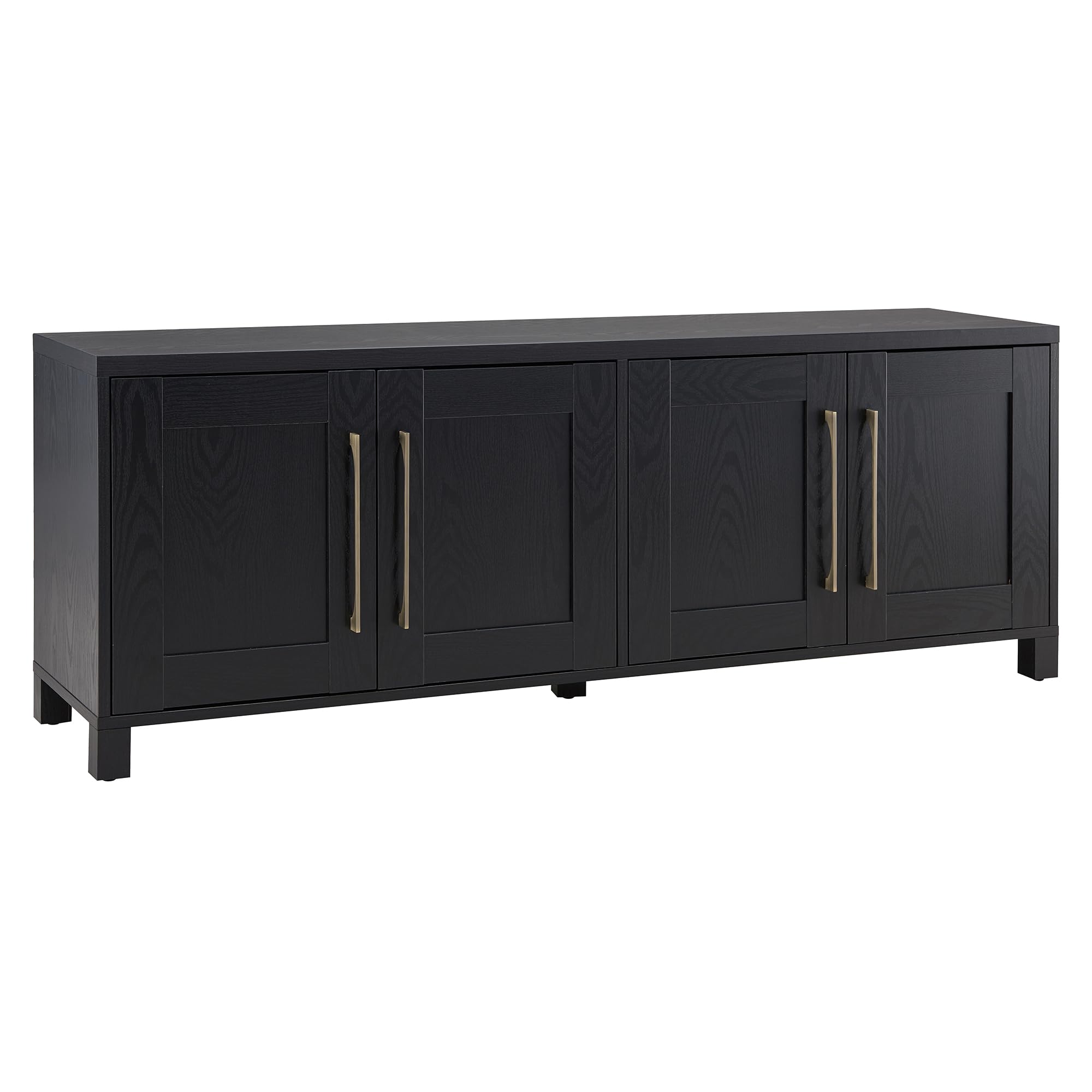 Henn&Hart Rectangular Tv Stand For Tv'S Up To 80'' In Black Grain, Tv Stands For The Living Room