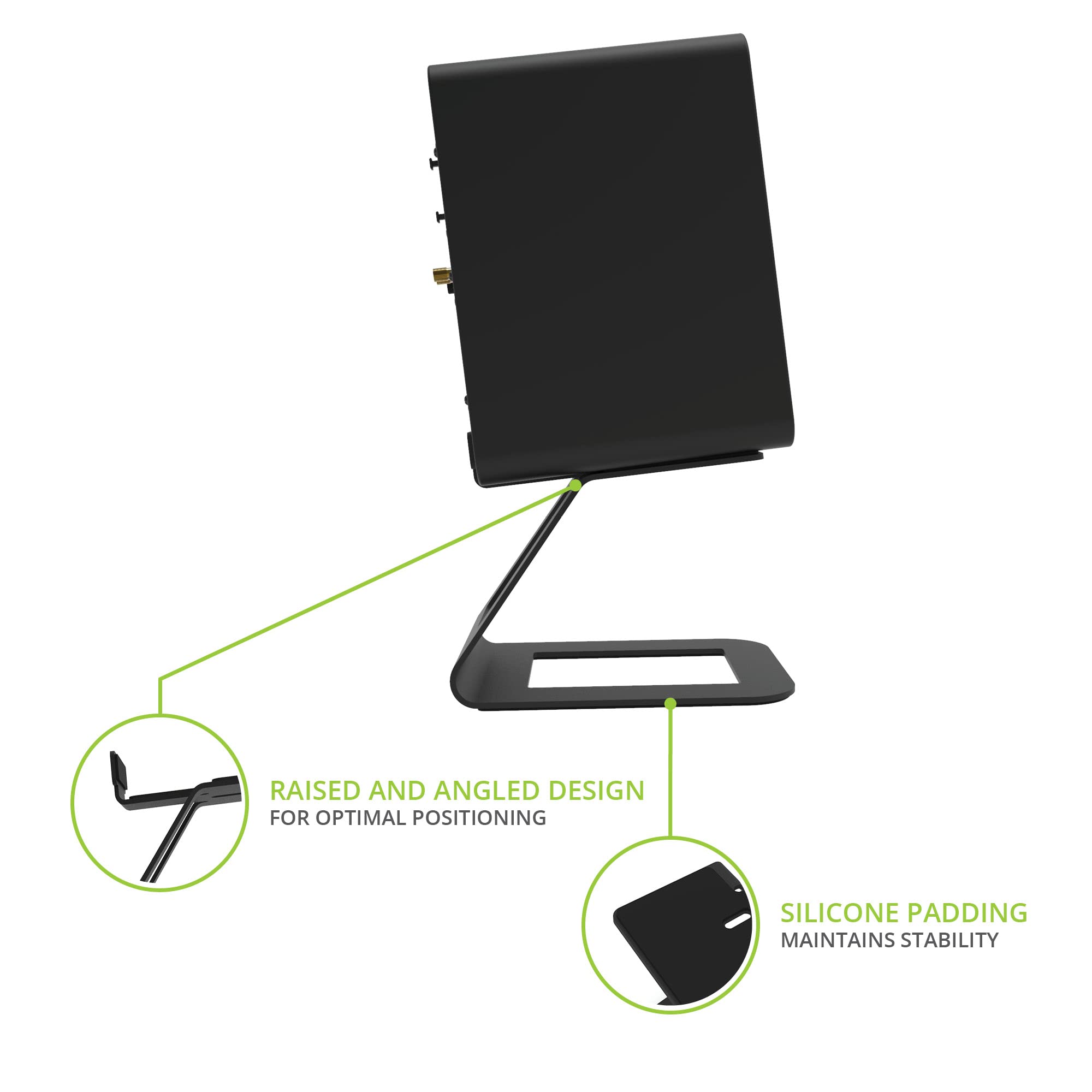 Kanto Se6 Elevated Desktop Speaker Stands For Large Bookshelf Speakers & Full Size 5    7    Studio Monitors | 6.9    Tall | Sup