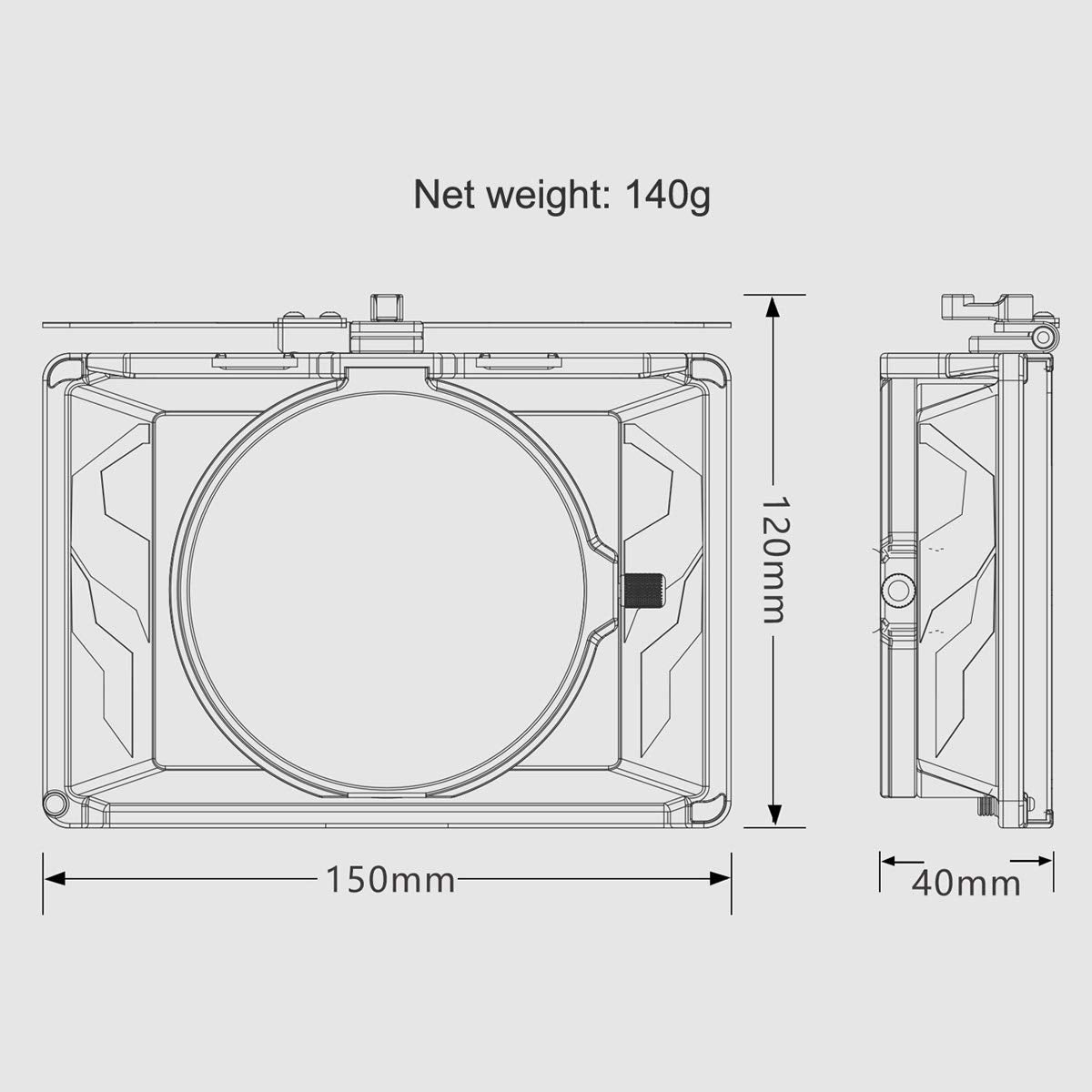 Tilta Mini Matte Box | 15Mm Rod Adapter & 4 Lens Adapters | Lightweight | Filter Support | Top Flag | Dual Cold Shoe Mount | Des
