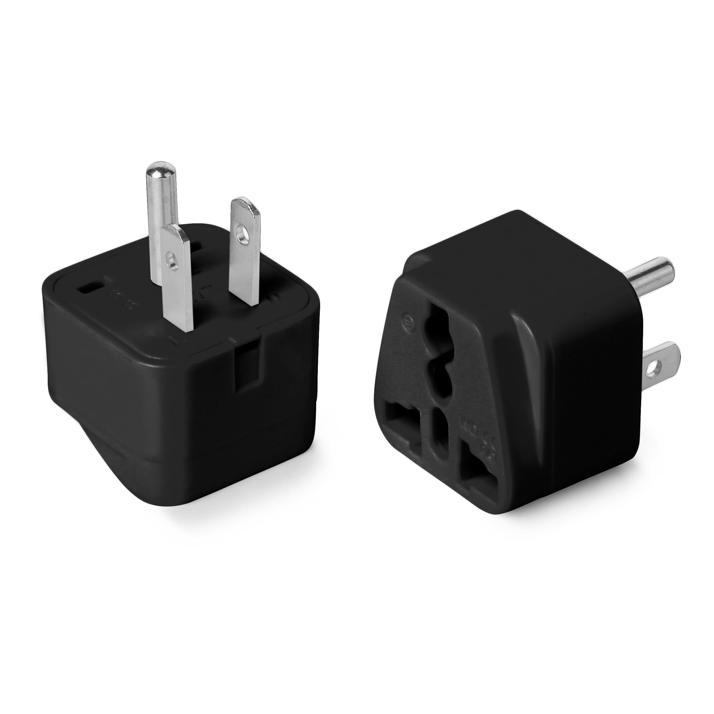 Bates  Universal Adapter, 2 Pack, Black Travel Adapter, Uk To Us Plug Adapter, Universal Plug Adapter Plug, Universal Travel Ada