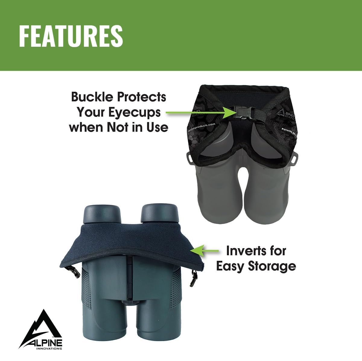 Slicker Bino Bandit - Blocks Glare, Improves Visual Acuity And Reduces Eye Fatigue. Fits All Binoculars, Stealth Shadow