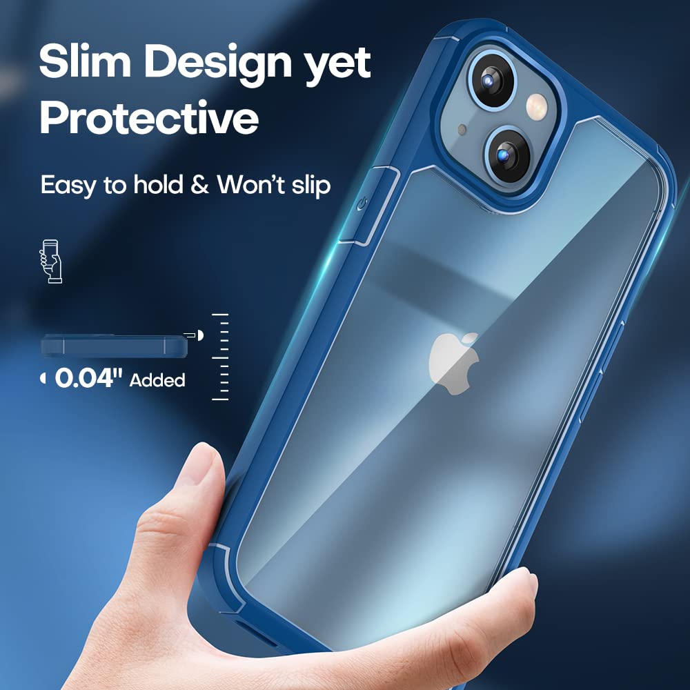 Tauri 5 In 1 Designed For 13 Case, [Not Yellowing] With 2X Tempered Glass Screen Protector + 2X Camera Lens Protector, Shockproo