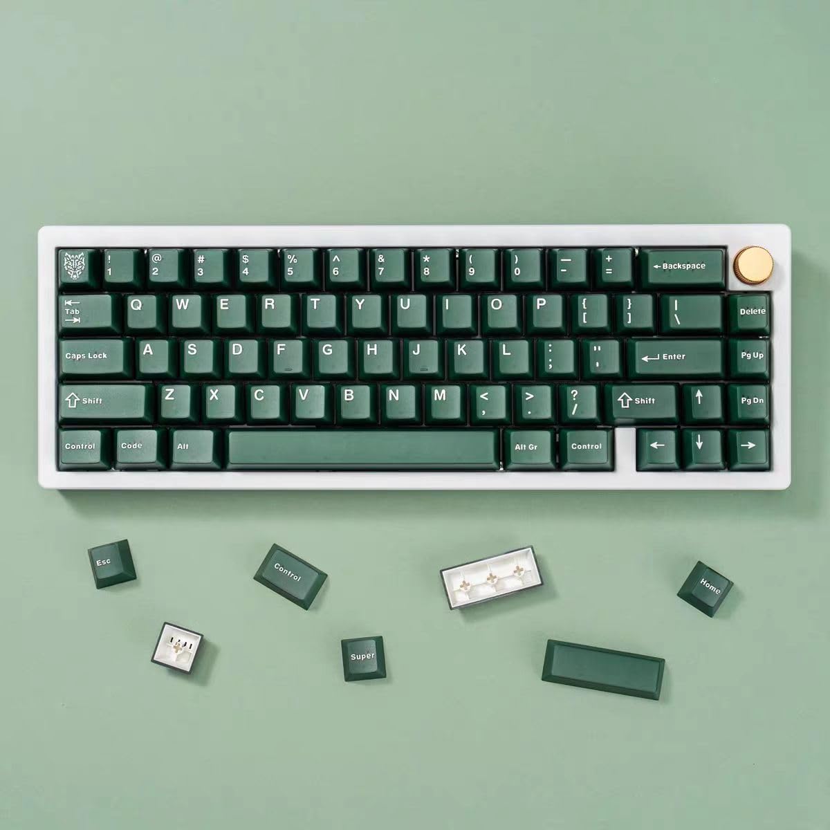 114 Keys Doubleshot Keycaps Cherry Profile Green Translucent Keycaps Set Fit For Cherry Mx Switches Mechanical Keyboard