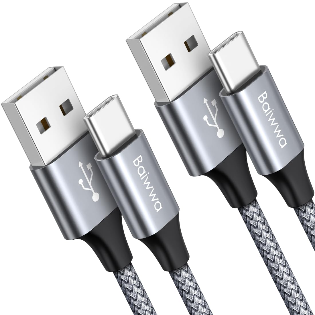 Baiwwa Usb C Cable 3Ft Fast Charging, 2 Pack Usb A To Type C Cable Braided Charger Cord For Iphone 15/15 Pro/15 Plus/15 Pro Max