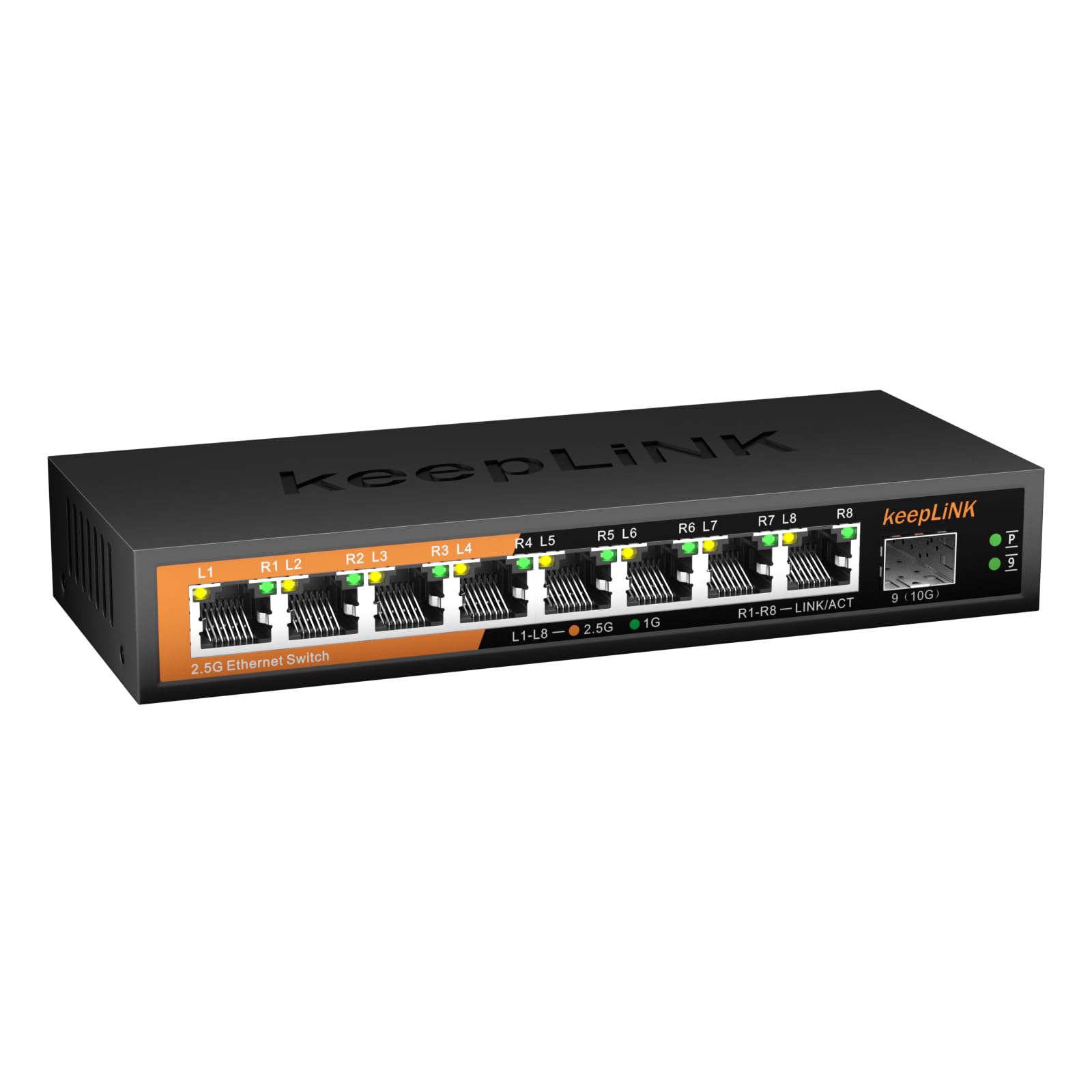 Keeplink 8 Ports 2.5G Switch Smart Web Managed, 8 X 2.5G Base T & 1 X 10G Sfp Slot, Support 802.3Ad Static Aggregation, Qos/Vlan
