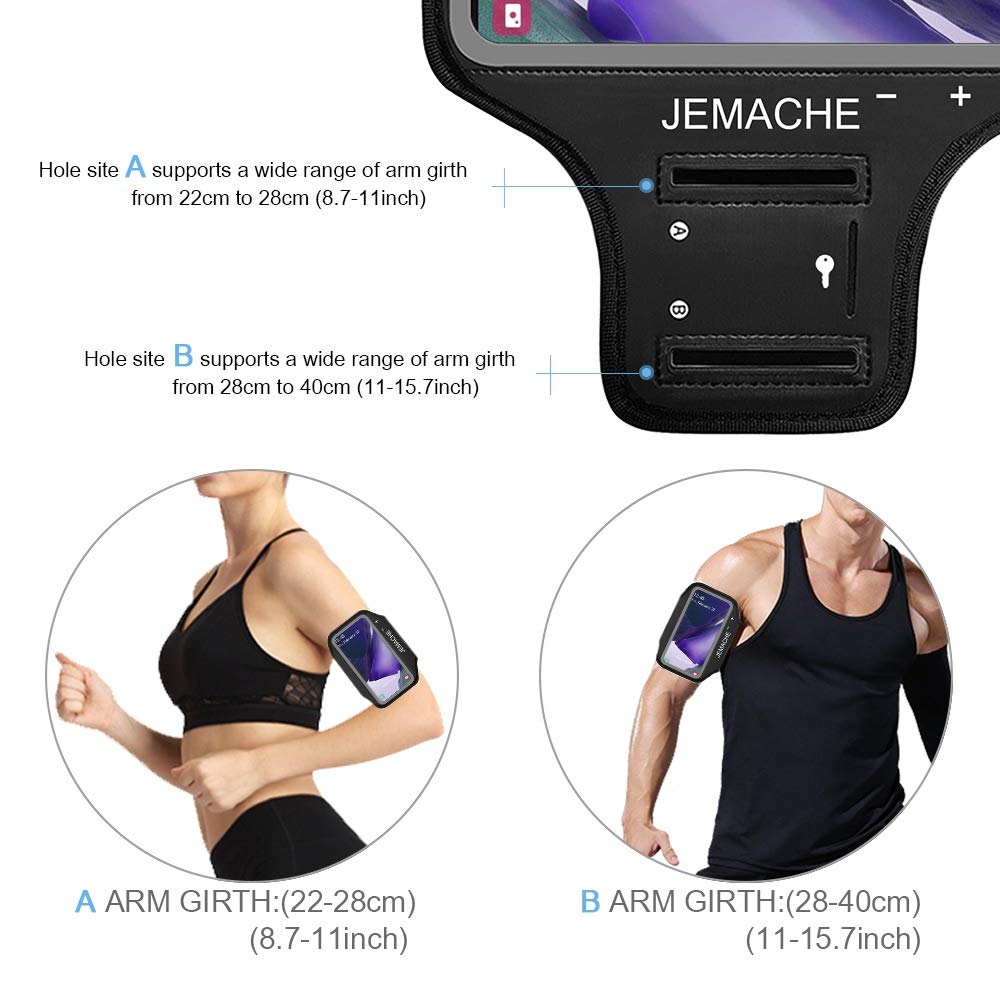 Galaxy Note 20, 20 Ultra Armband, Jemache Gym Running Workouts Water Resistant Arm Band Case For Samsung Galaxy Note 20/20 Ultra