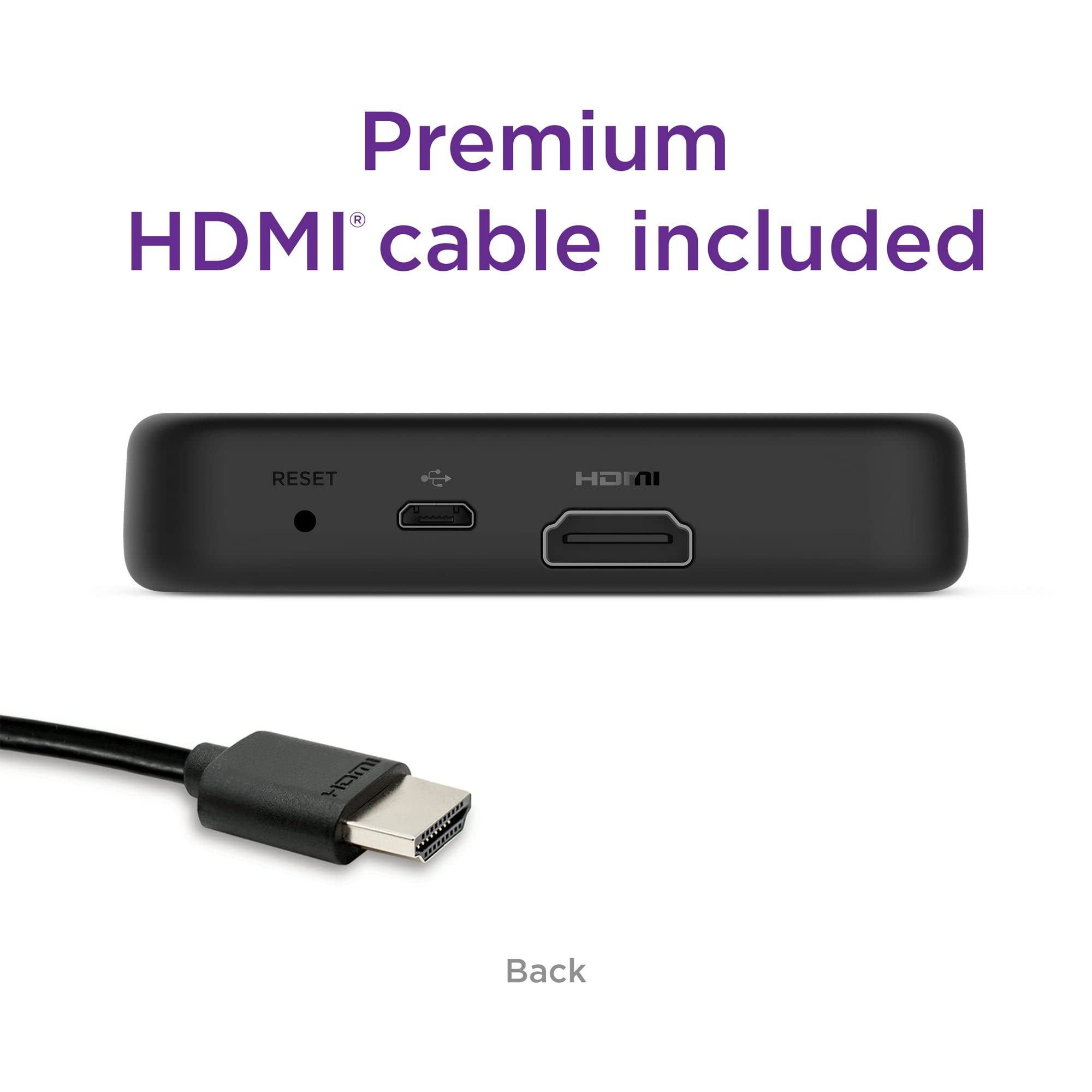 Roku Premiere Streaming Media Player Hd/4K/Hdr Simple Remote And Premium Hdmi Cable, Black & Bundle Swanky Cables Hdmi Cable, 3920R