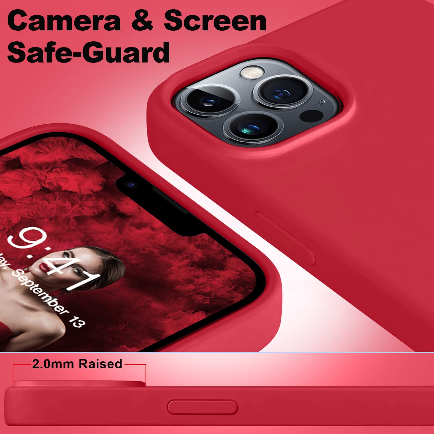 Love 3000 Compatible With Iphone 13 Pro Max Phone Case | Thickening Liquid Silicone | Anti Scratch Microfiber Lining | Full Body