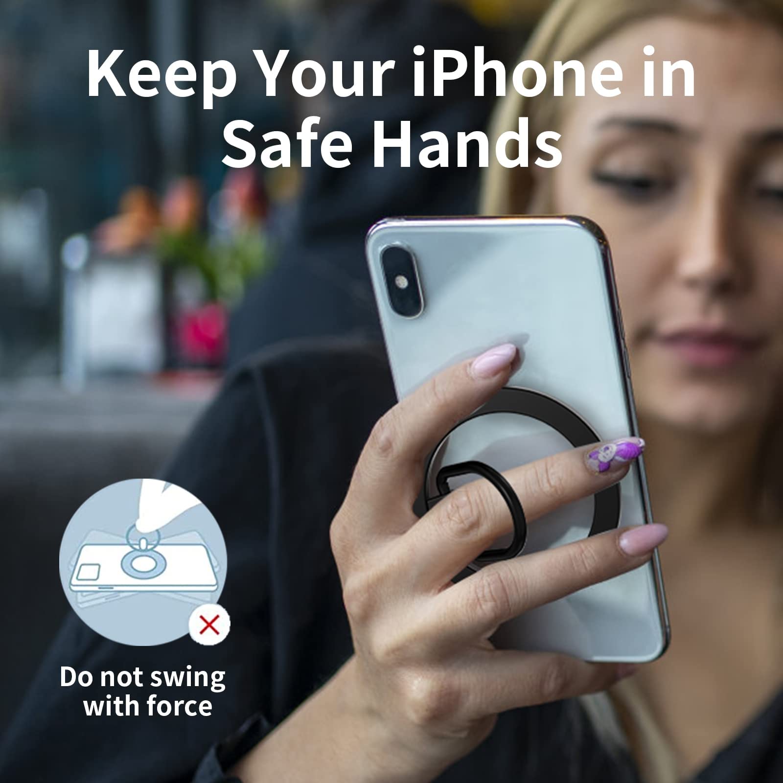 Aurox Magnetic Phone Ring Holder For Magsafe Phone Grip Adjustable Magnetic Phone Grip For Magsafe Accessories Finger Ring Grip