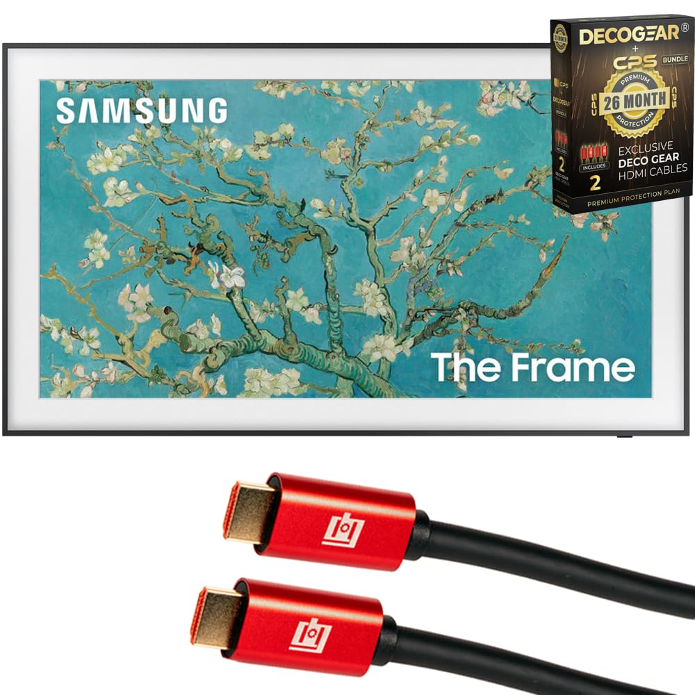Samsung Qn55Ls03Da 55 Inch The Frame Qled 4K Smart Tv (2024) Bundle With Premium Deco Gear 60W 2.0 Ch Soundbar + Deco Mount 37''