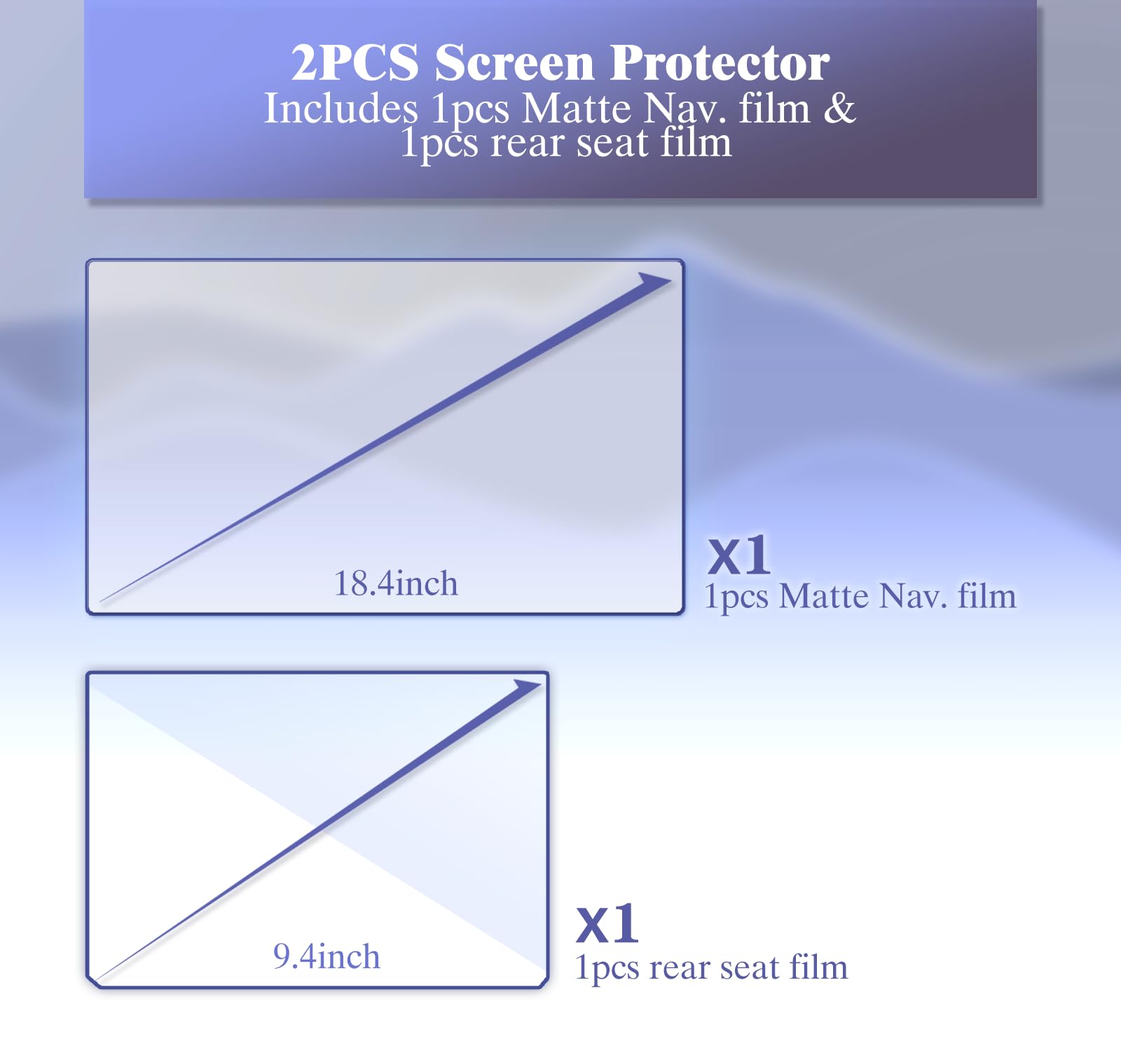 2Pcs 2024 Tesla Cybertruck Screen Protector Matte For 2024 Tesla Cybertruck Accessories 2024 Cybertruck Nav. 18.5&Rear Seat 9.4