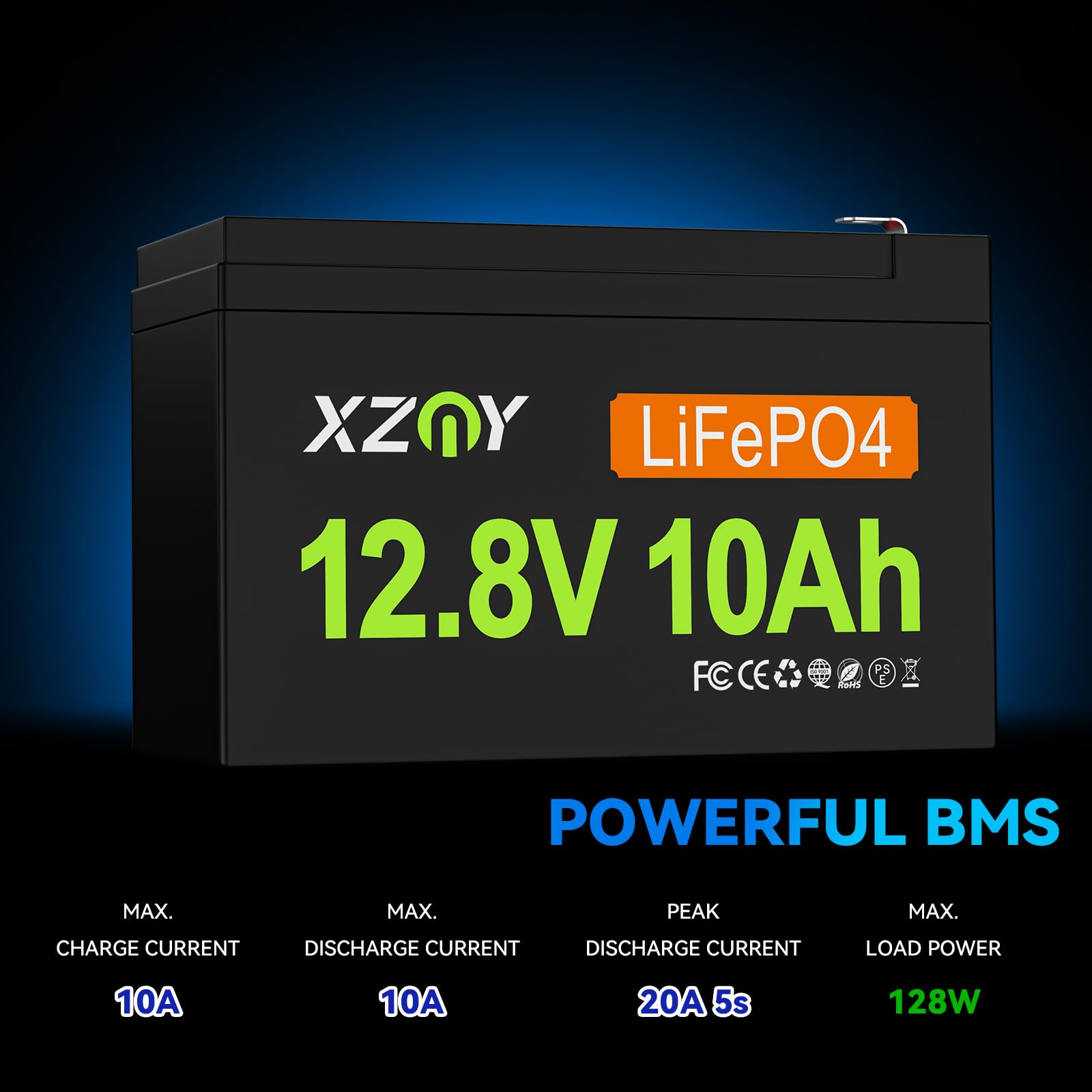 Xzny 12V 10Ah Lifepo4 Battery, 4000+ Cycles 12V 10Ah Lithium Battery Built-In 10A Bms, 12 Volt 10Ah Battery Perfect For Ham Radi