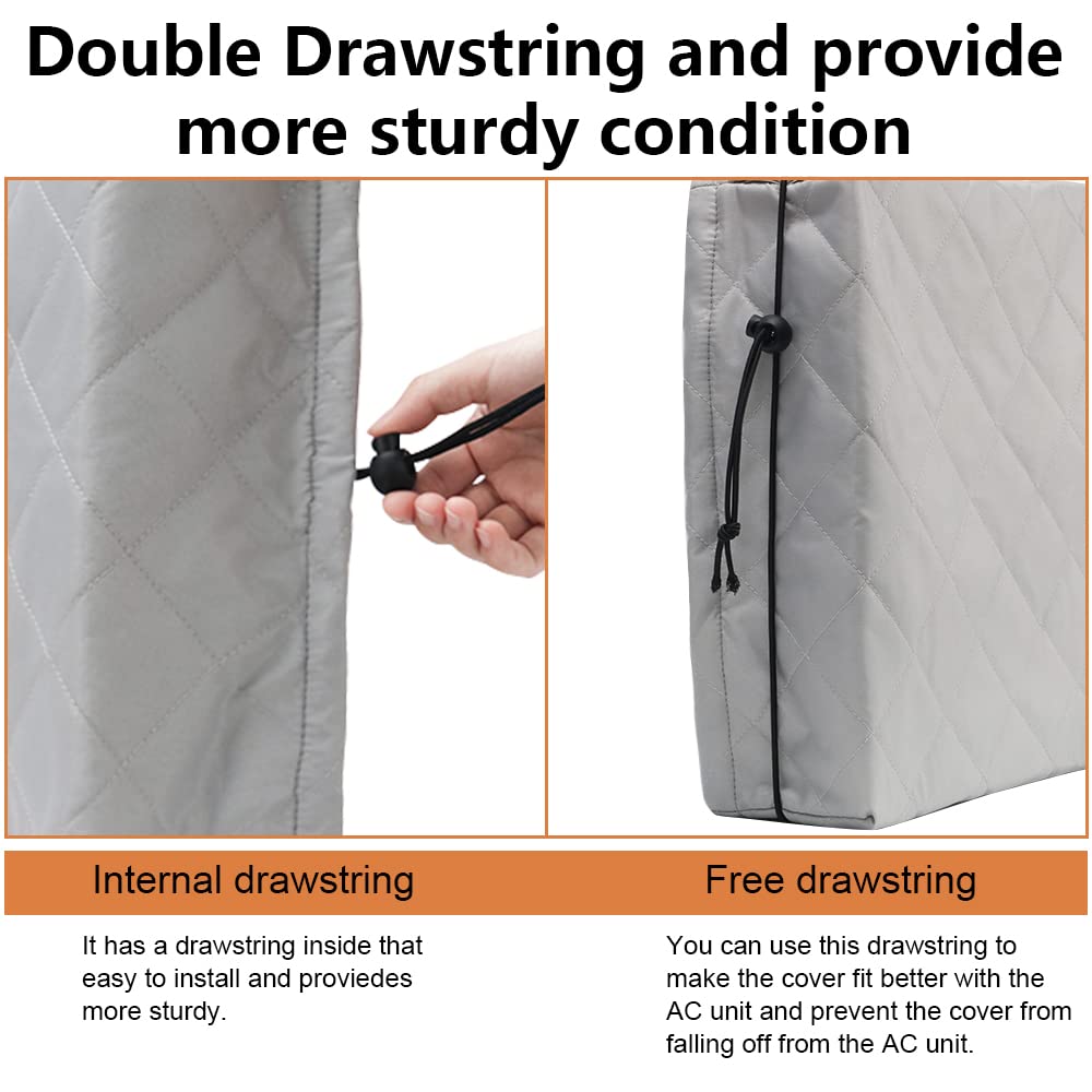 Hoxha Indoor Air Conditioner Cover For Window Units,Double Insulation Anti Rust Adjustable Inside Window Ac Cover With Free Elas