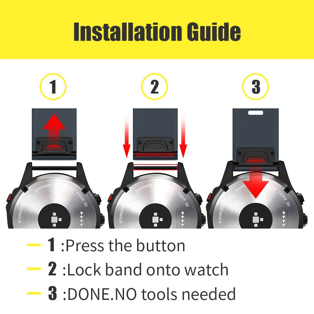 Ancool Compatible With Fenix 5/Fenix 6/Fenix 7 Band 22Mm Width Soft Silicone Watch Strap For Fenix 5 Plus/Fenix 6 Pro/Approach S