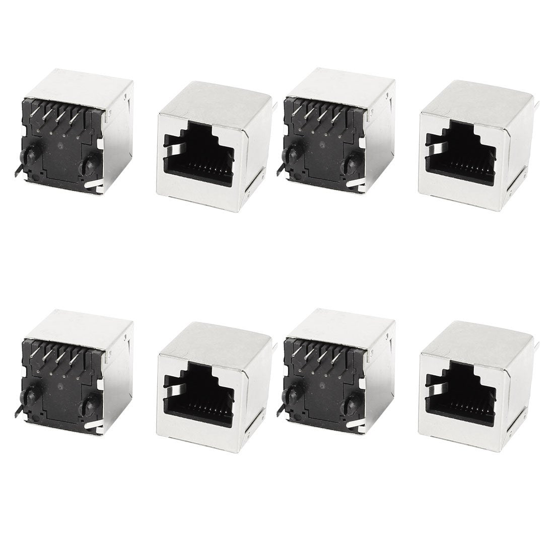 Uxcell Rj45 Cat5 Coupler, 8Pcs Rj45 8P8C Pcb Mount Socket Connector Network Ethernet Adapters Female To Female, Modular Data Jac