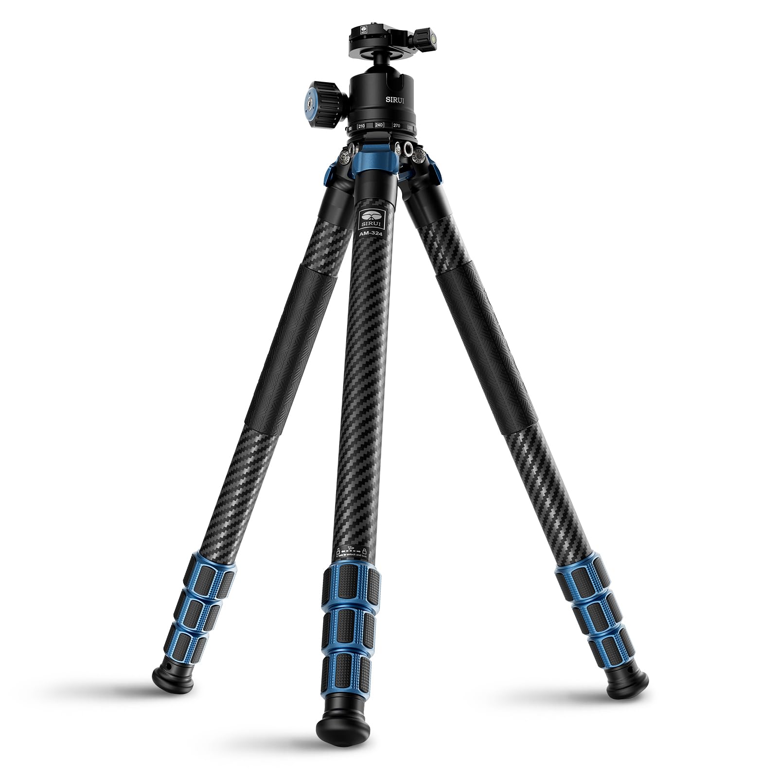 Sirui Am 324 Professional Camera Tripod With Am 40 Low Gravity Ball Head, 60.4� Carbon Fiber Heavy Duty Tripod For Mirrorless Camera, Dslr, 4 Sections, 32Mm Max Tube, Max Load 39.8Lb/18Kg