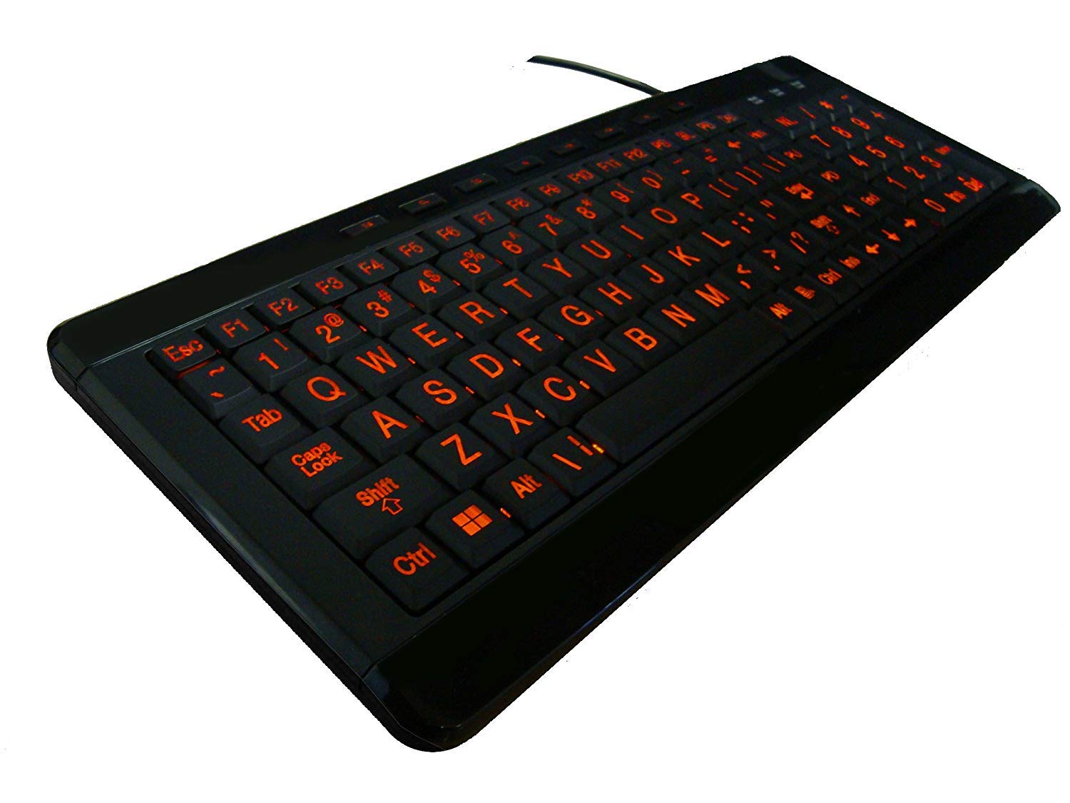 Imbaprice Large Font Print Usb Led Backlit Keyboard, Orange And Blue (Imba Lob Bkb)