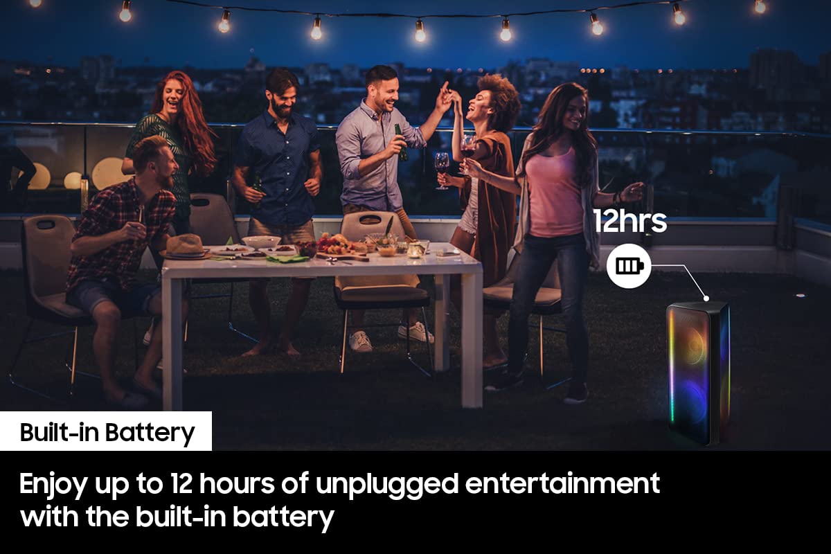 Samsung Mx-St40B Sound Tower High Power Audio, 160W Floor Standing Speaker, Bi-Directional Sound, Built-In Battery, Ipx5 Water R