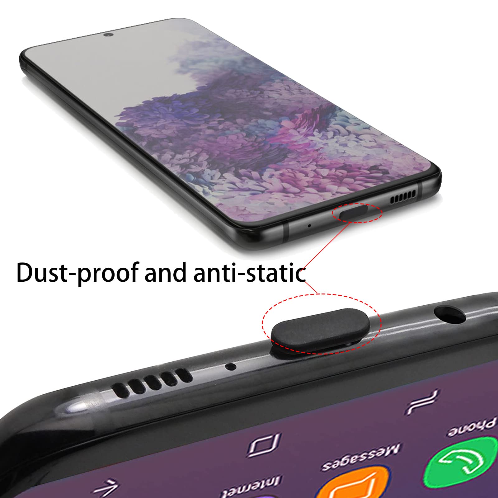 LEZE Silicone USB C Dust Plugs Anti Dust Covers for iPhone 15 Samsung Galaxy Pixel Type-C Ports
