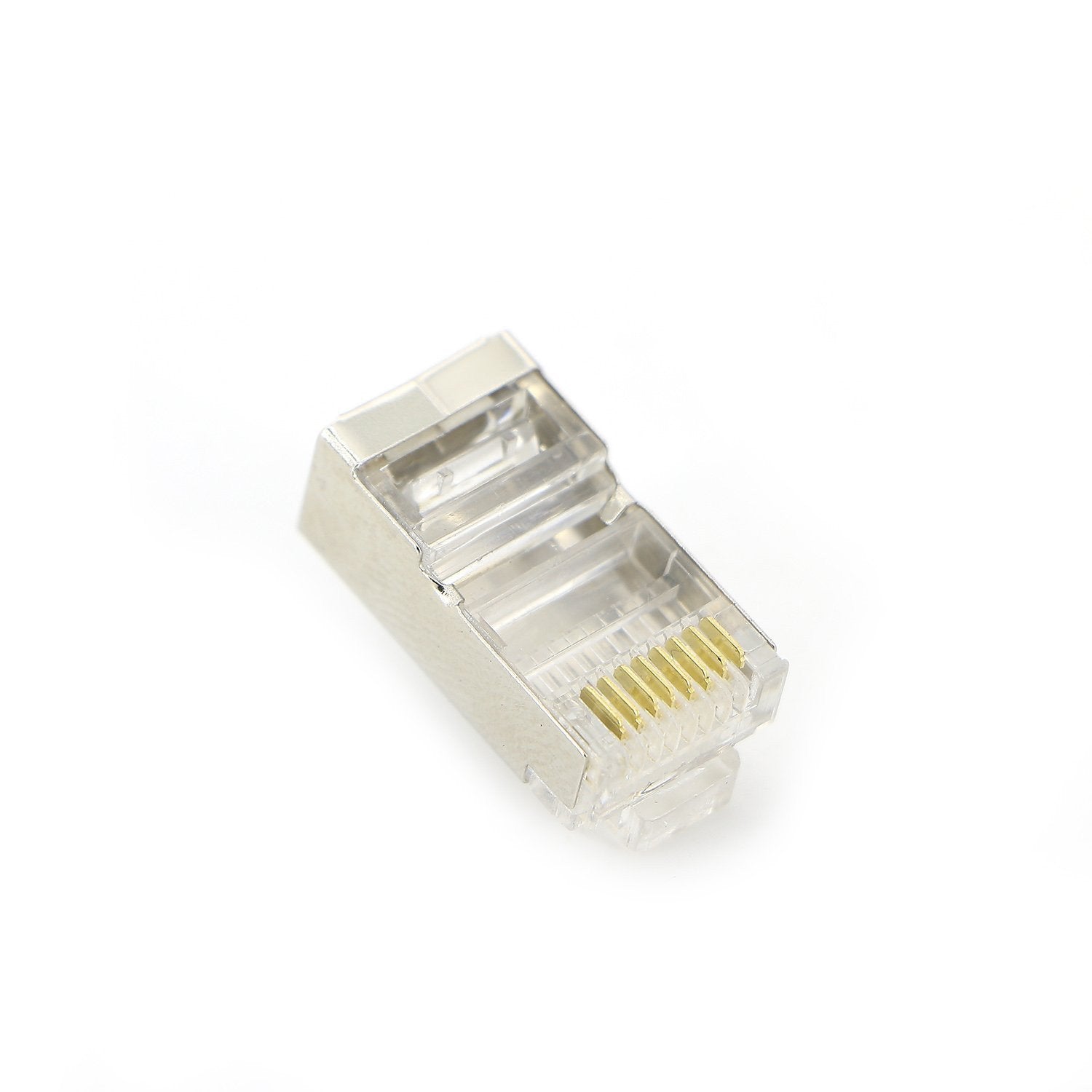 Inovat 100 Pack Metal Shielded Rj45 Cat5E Crimp Connector Rj 45 8P8C Ethernet Network Cat5E Cat Modular Network Cable Plug Conne
