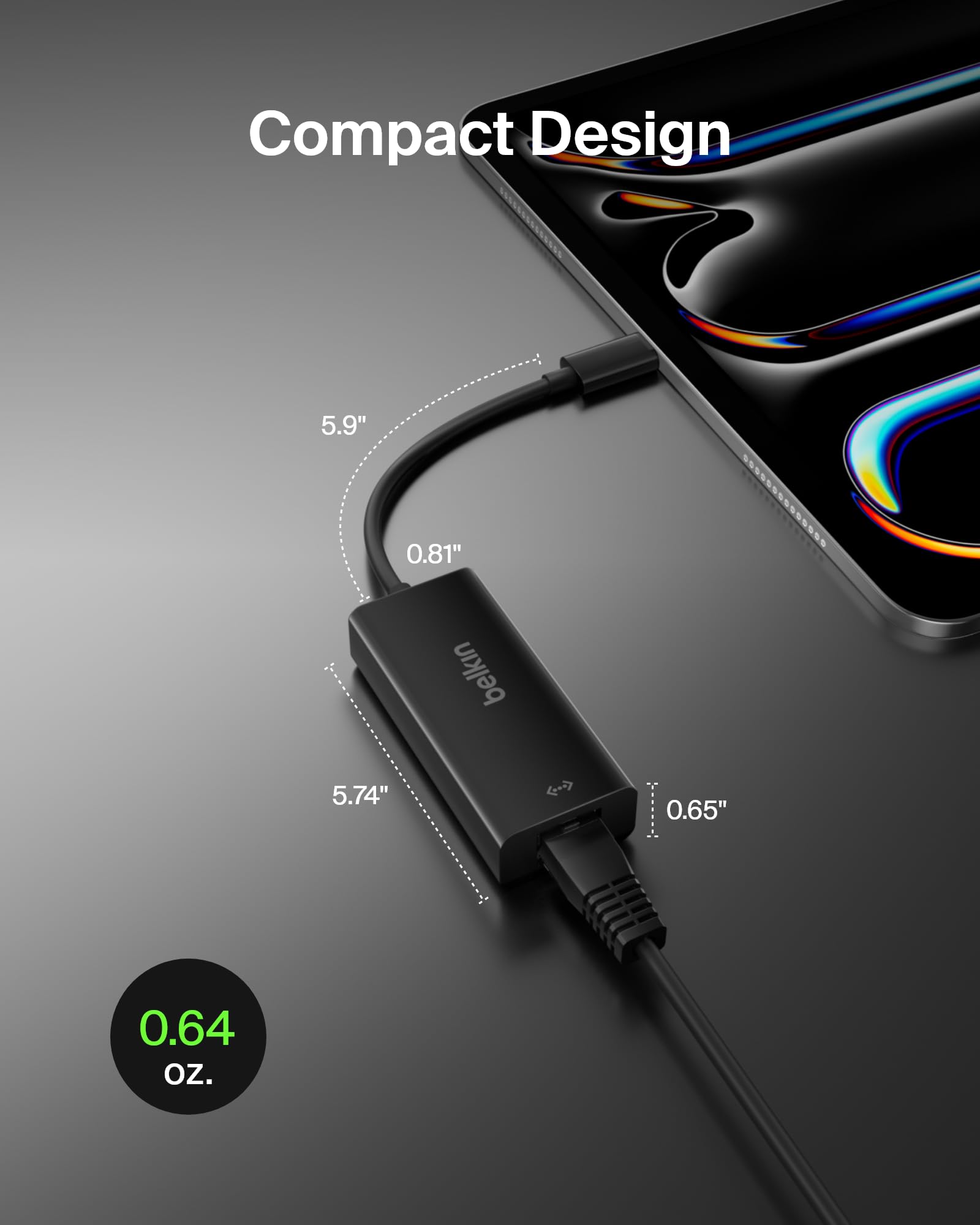 Belkin Usb If Certified Usb Type C (Usb C) To Gigabit Ethernet Adapter, Compatible With Usb C Devices Including New Macbook, Mac
