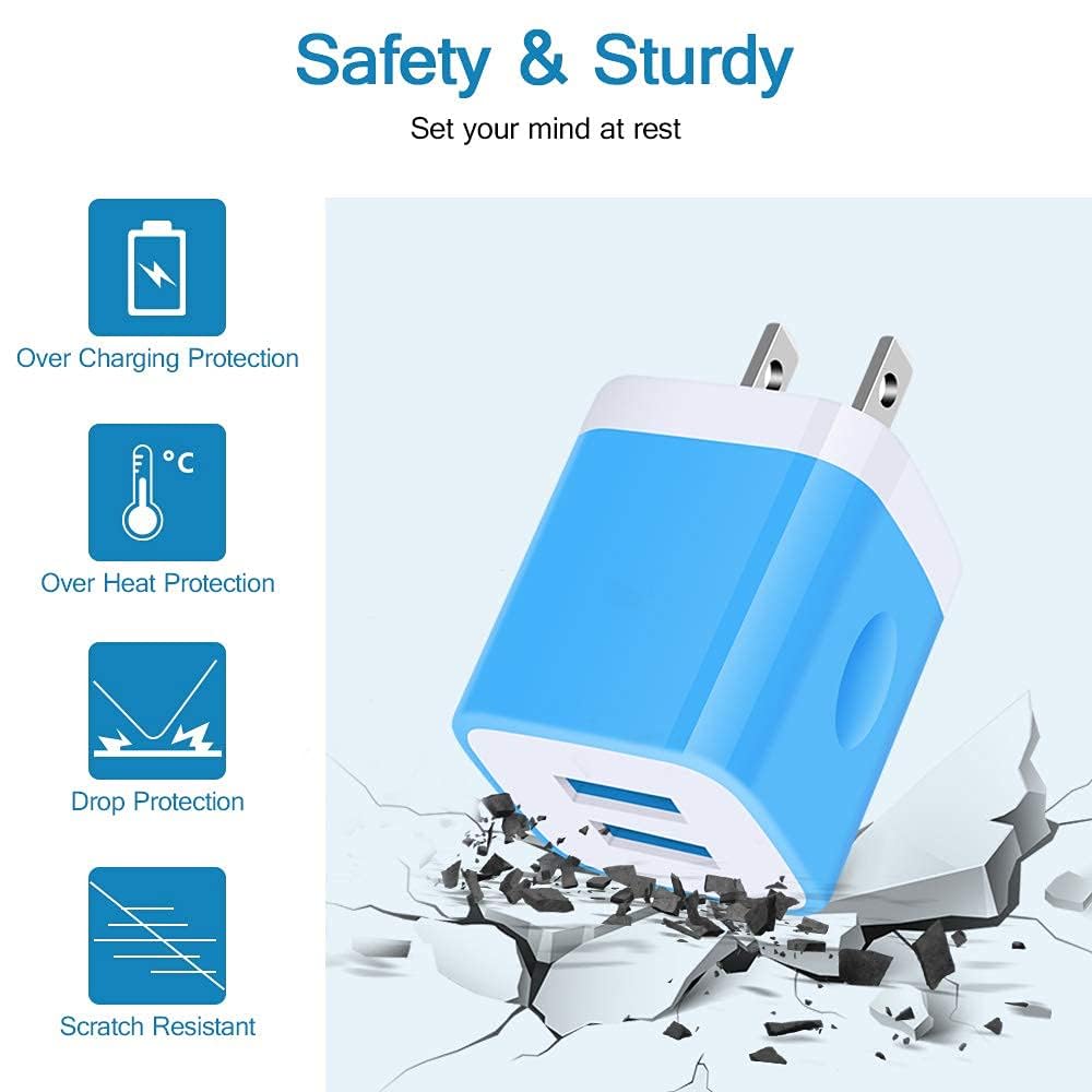 Usb Type C Charger Plug Dual Port Fast Wall Charger Phone Charging Block With 2Pack 6Ft C Cable For Samsung Galaxy S24 S23 S22 S21 S20 A14 A54 A13 A53 A23,Iphone 16 15,Google Pixel 9 8 7 6 Pro 7A 6A 5