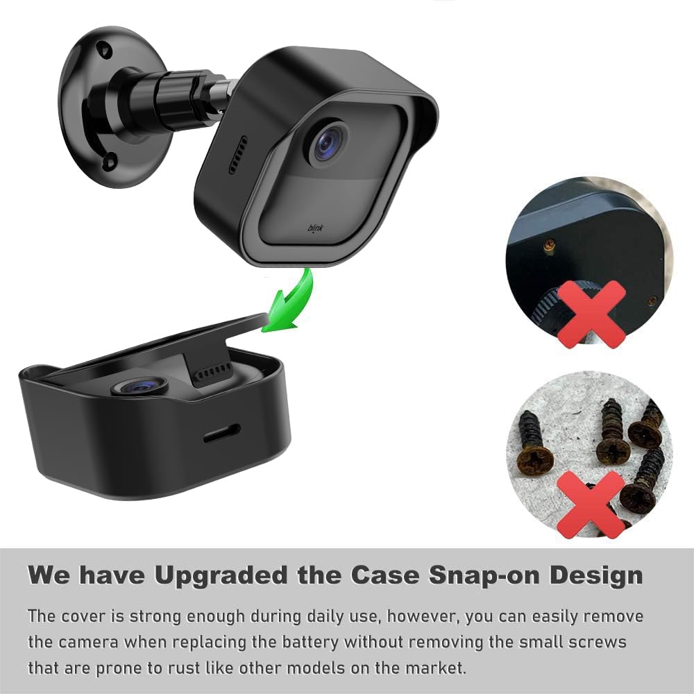 All New Blink Outdoor Camera Wall Mount, 360� Adjustable Mount And Weather Proof Protective Housing With Blink Sync Module Outlet Mount For Blink Outdoor (4Th & 3Rd Gen) Camera System (Black, 5 Pack)