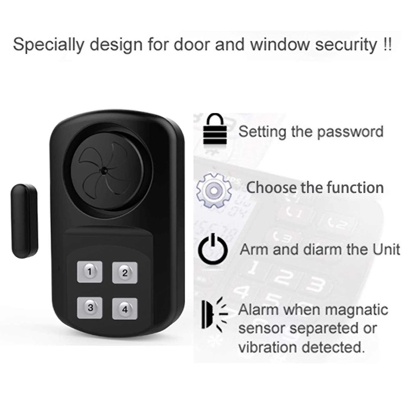 Hendun Pool Gate Alarm Outdoor Wireless With Remote, 140Db Loud, Waterproof Door Alarm Sensor, Kids Safety, Weatherproof Garage