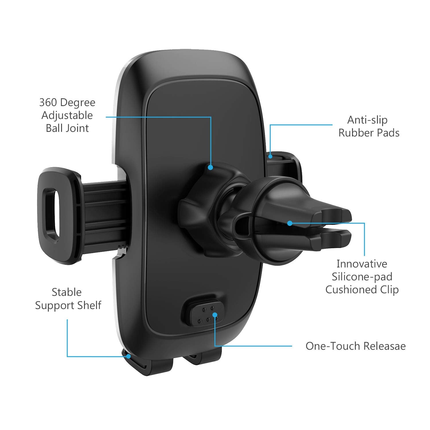 Phone Holder For Car, Wizgear Car Phone Mount Air Vent Cell Phone Holder For Car, Air Vent Phone Holder For Car With Twist Lock