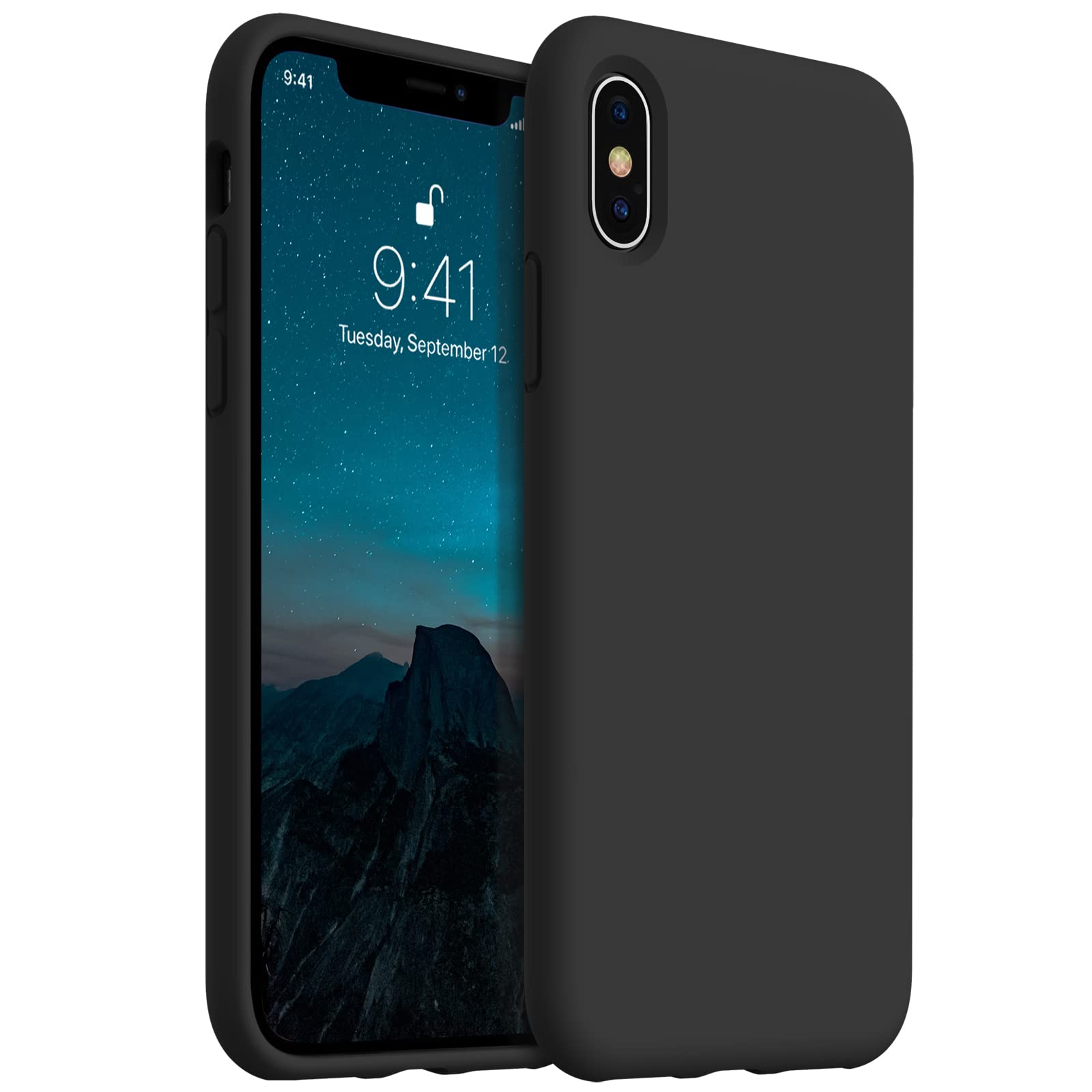 Aotesier Shockproof Designed For Iphone Xiphone Xs Case, Liquid Silicone Phone Case With Soft Anti Scratch Microfiber Lining] Fu