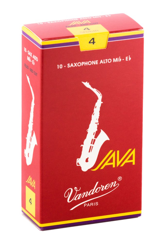 Vandoren Sr264R Alto Sax Java Red Reeds Strength 4; Box Of 10