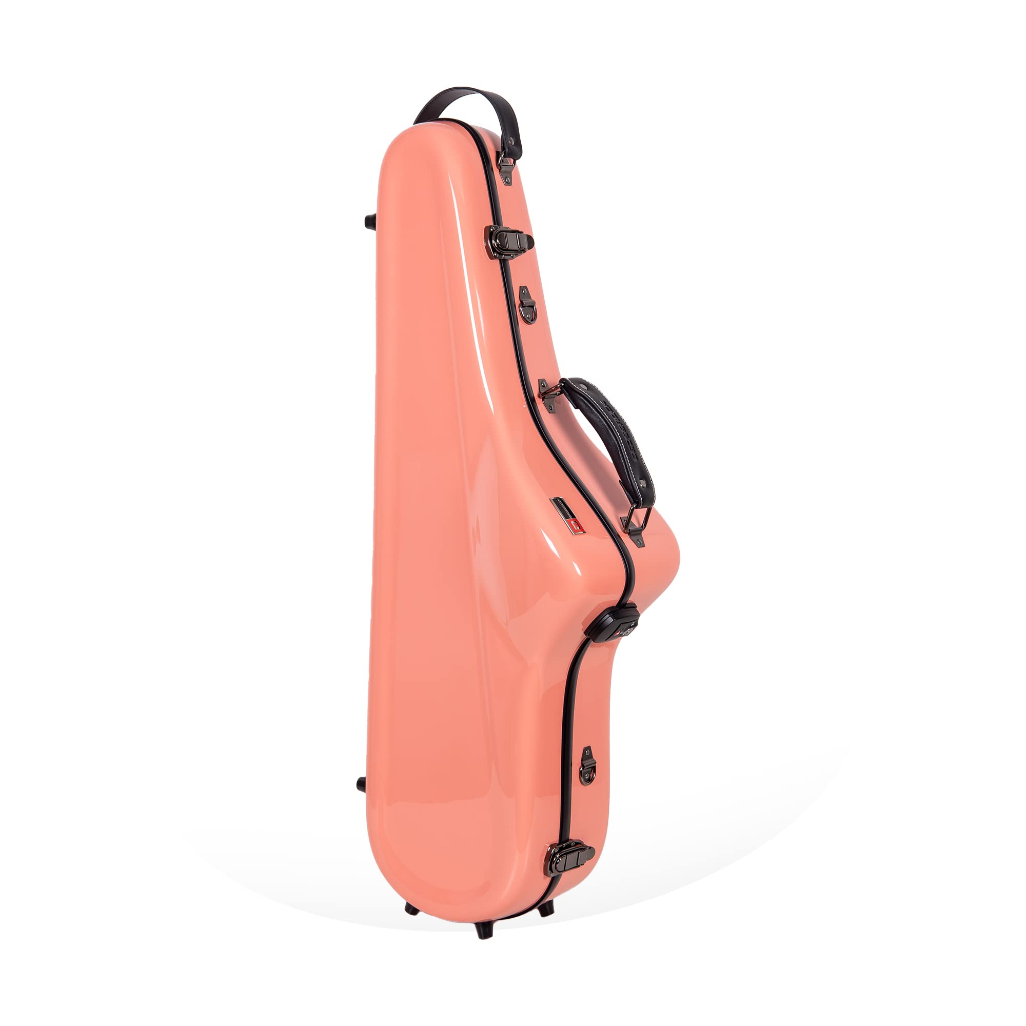 Crossrock Pro Grade Tenor Saxophone Case | Spanish Pink Finish, Tsa Lock, Elite Protection, Detachable Straps, Accessory Pocket