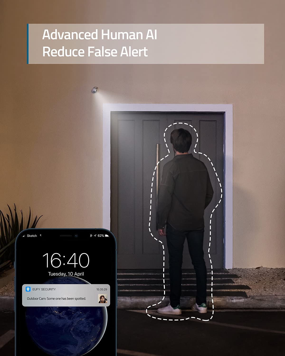 Eufy Security Outdoor Cam E210, All In One Security Camera With 1080P Resolution, Spotlight, Color Night Vision, No Monthly Fees