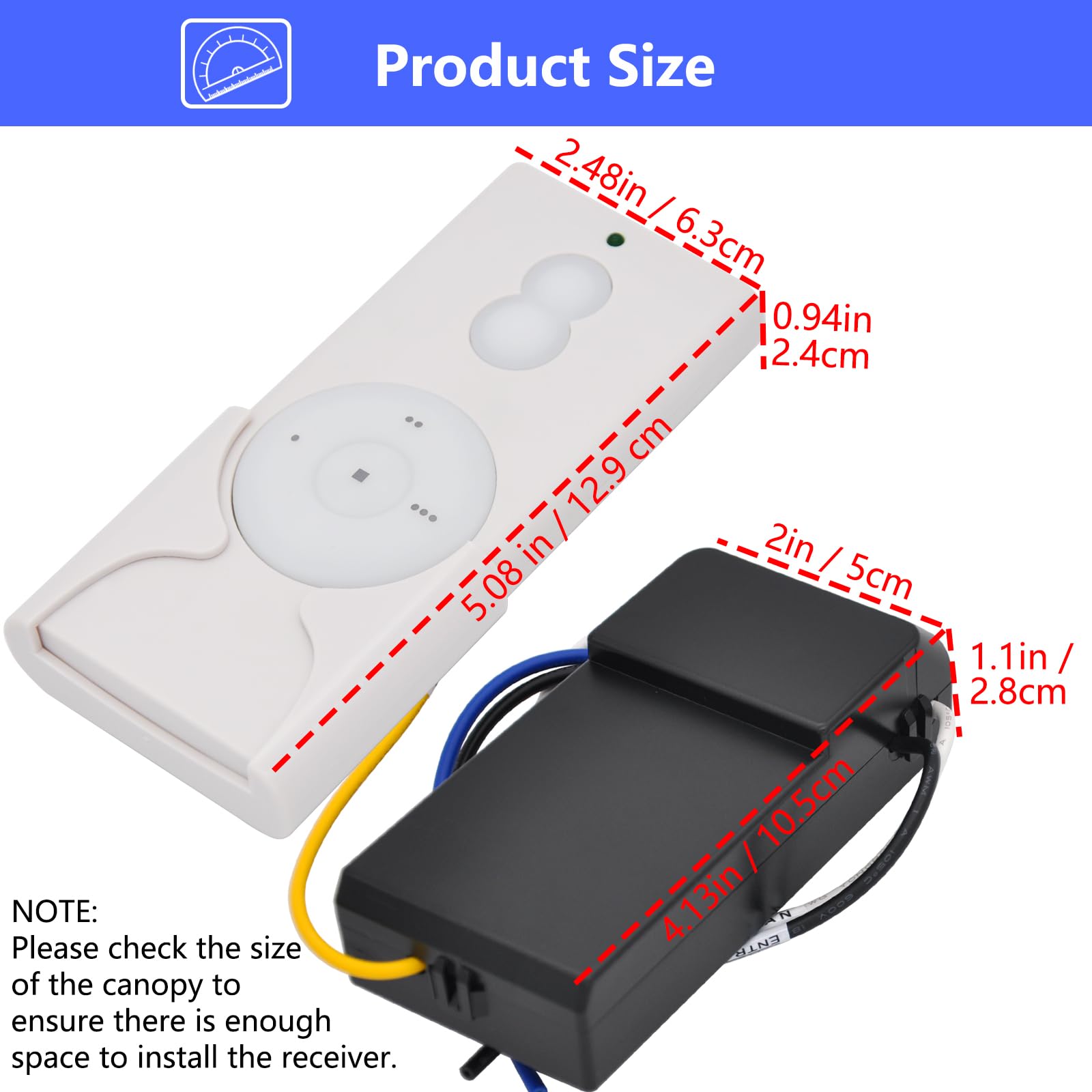 Rcs213 A Ceiling Fan Remote Control Kit Replacement For Hand Held Remote Control System Rcs223, W/ Rcs213 A Remote & Receiver, F