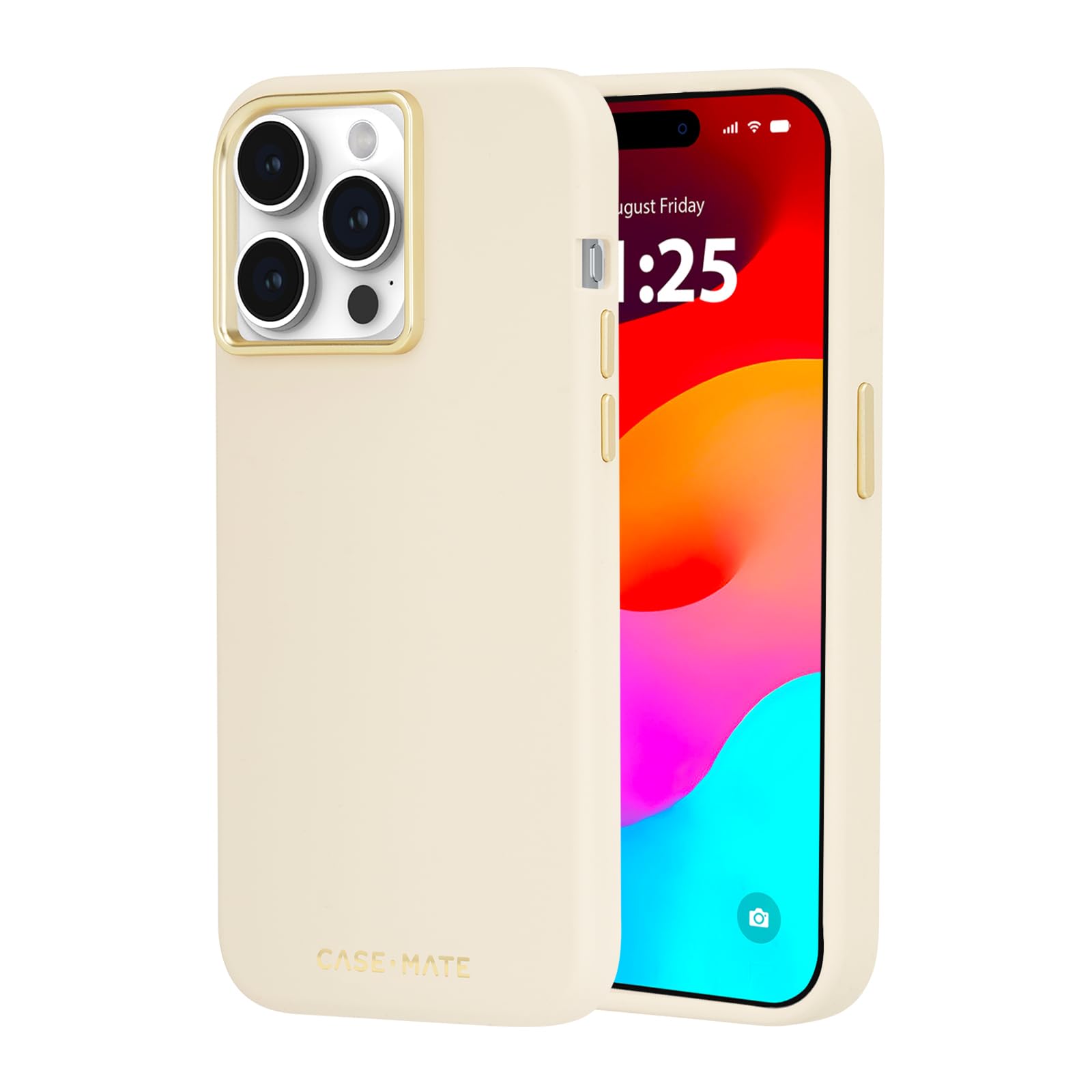 Case Mate Iphone 15 Pro Max Case   Silicone Beige [12Ft Drop Protection] [Compatible With Magsafe] Magnetic Cover With Soft Sili