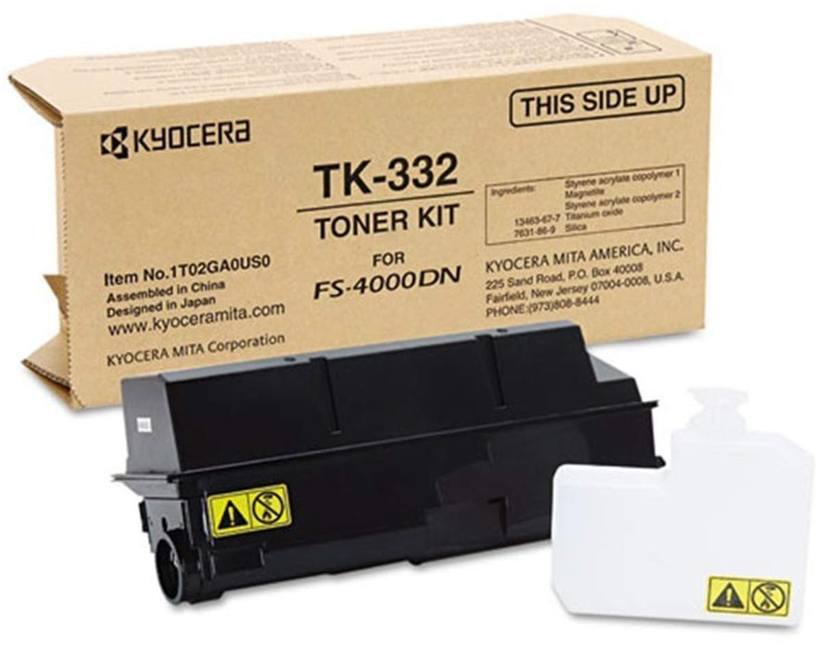 Kyocera 1T02Ga0Us0 Model Tk 332 Black Toner Kit For Use Ecosys Fs 4000Dn Monochrome Workgroup Laser Printer Up To 20000 Pages Yi