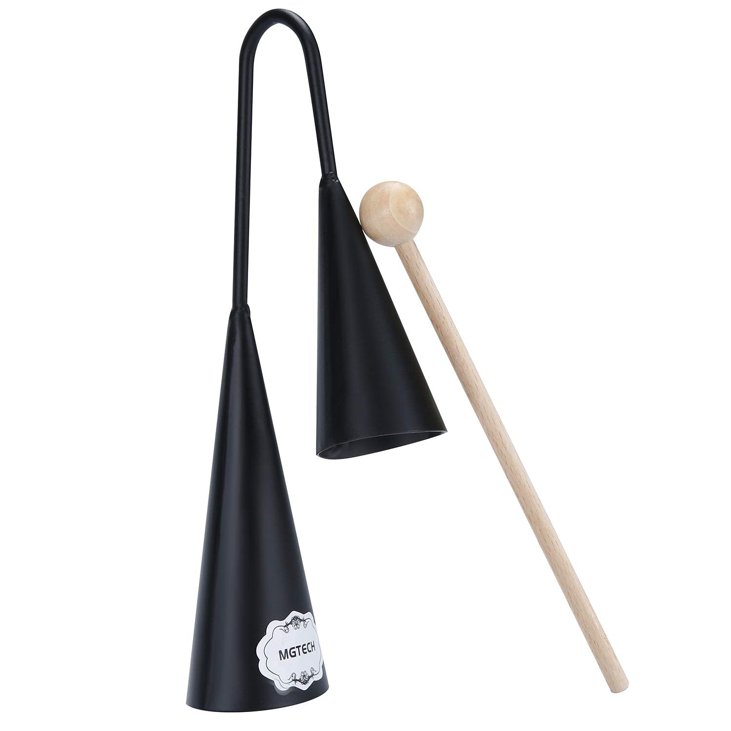 Agogo Bell, Two Tone, Traditional Latin Percussion Instrument With Wooden Stick